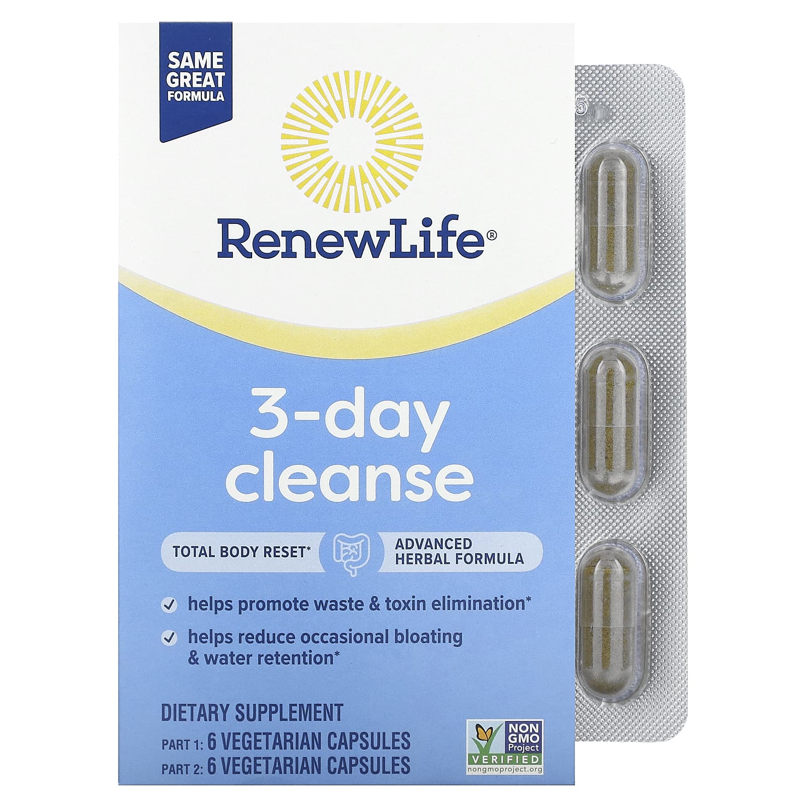 Renew Life, 3-Day Cleanse , 12 Vegetarian Capsules - Image 1