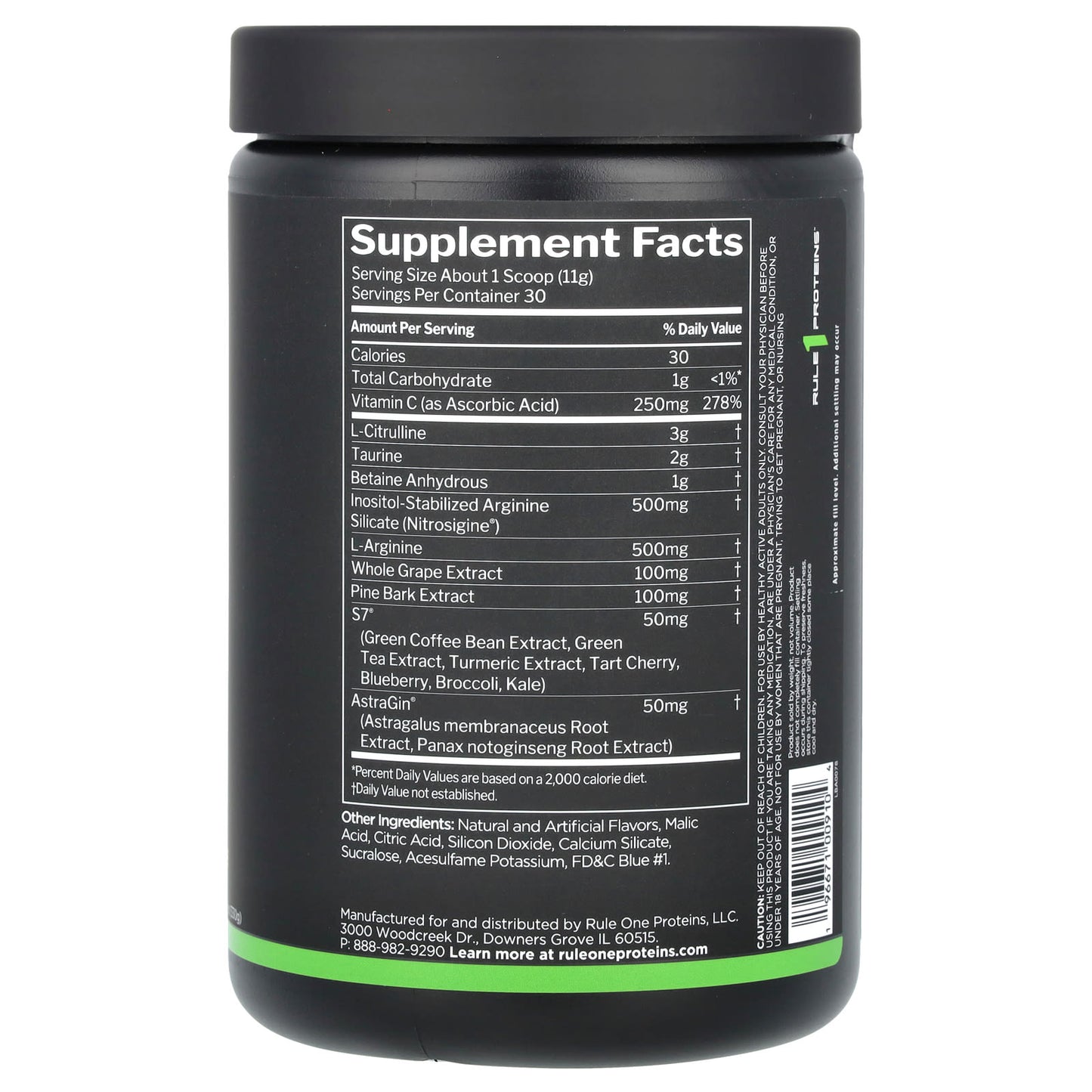 Rule One Proteins, Pump, Blue Razz Lemonade, 11.64 oz (330 g) - Image 2