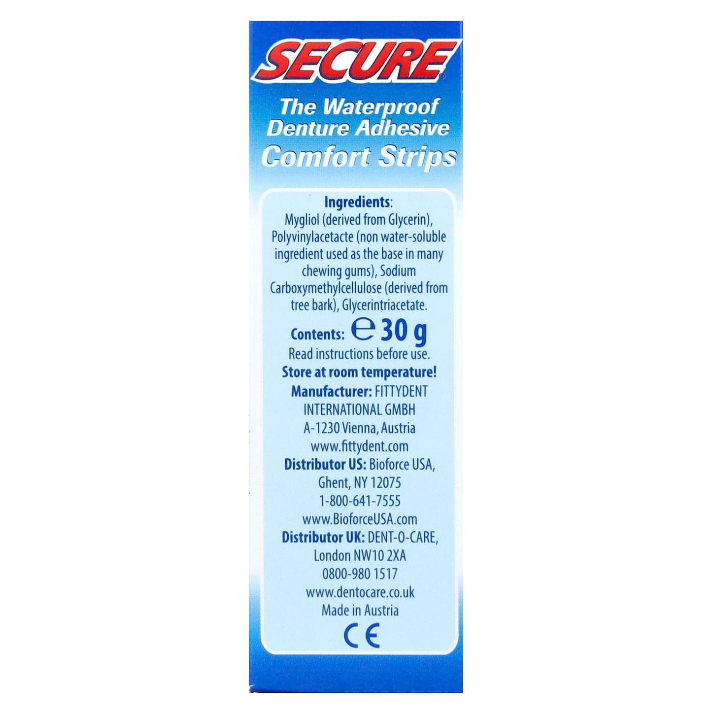 Secure Denture, The Waterproof Denture Adhesive Comfort Strips, 15 Strips - Image 2
