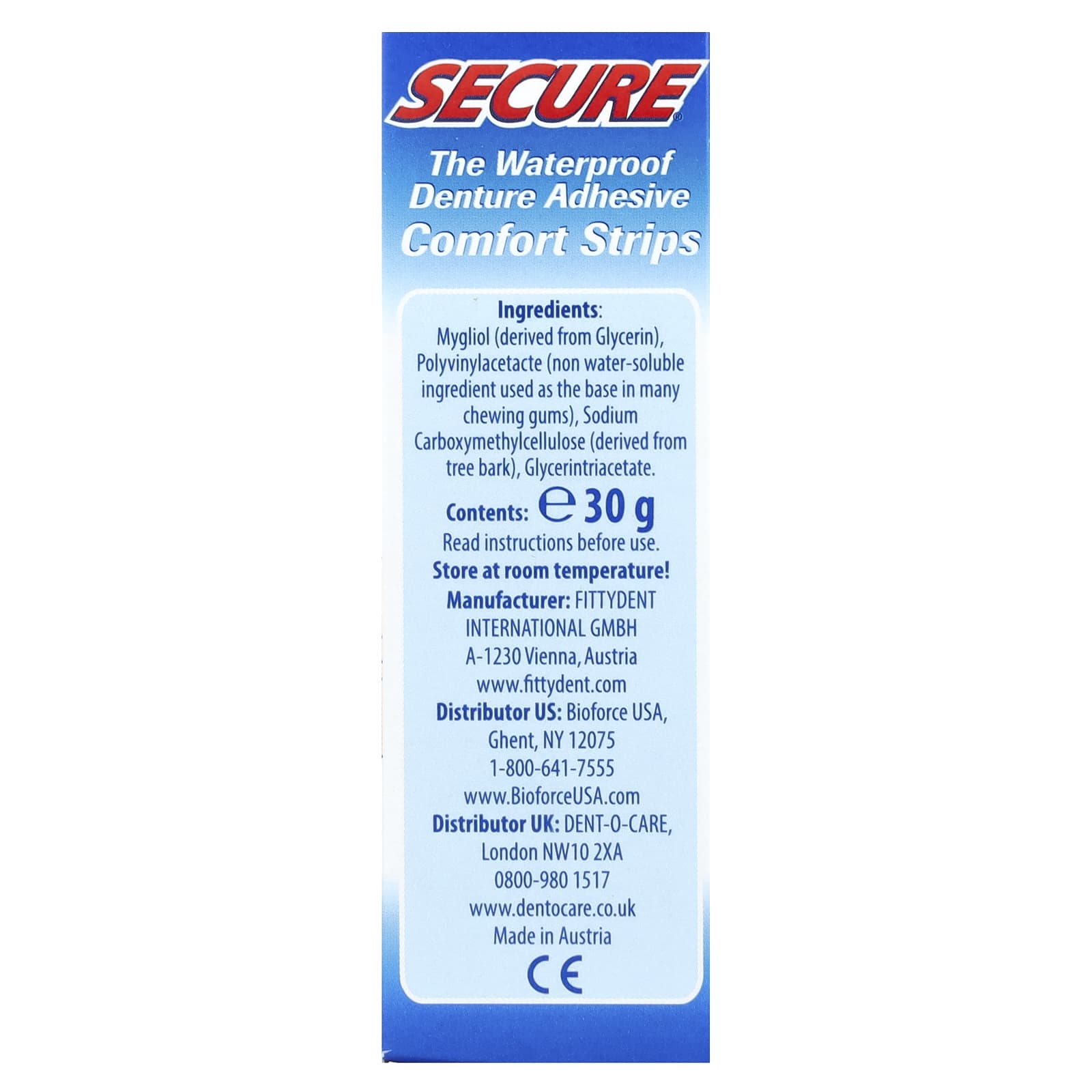 Secure Denture, The Waterproof Denture Adhesive Comfort Strips, 15 Strips - Image 2