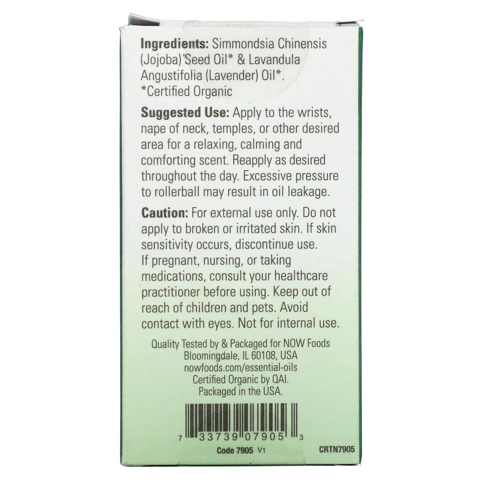 NOW Foods, Certified Organic Lavender Roll-On, 1/3 fl oz (10 ml) - Image 2