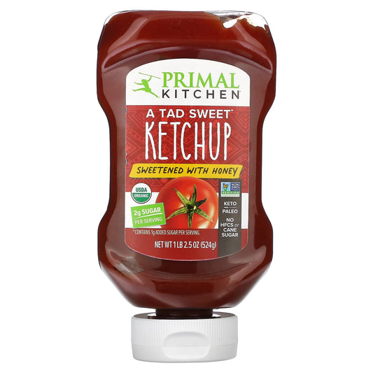 Primal Kitchen, A Tad Sweet Ketchup, Sweetened with Honey, 2.5 oz (524 g) - Image 1