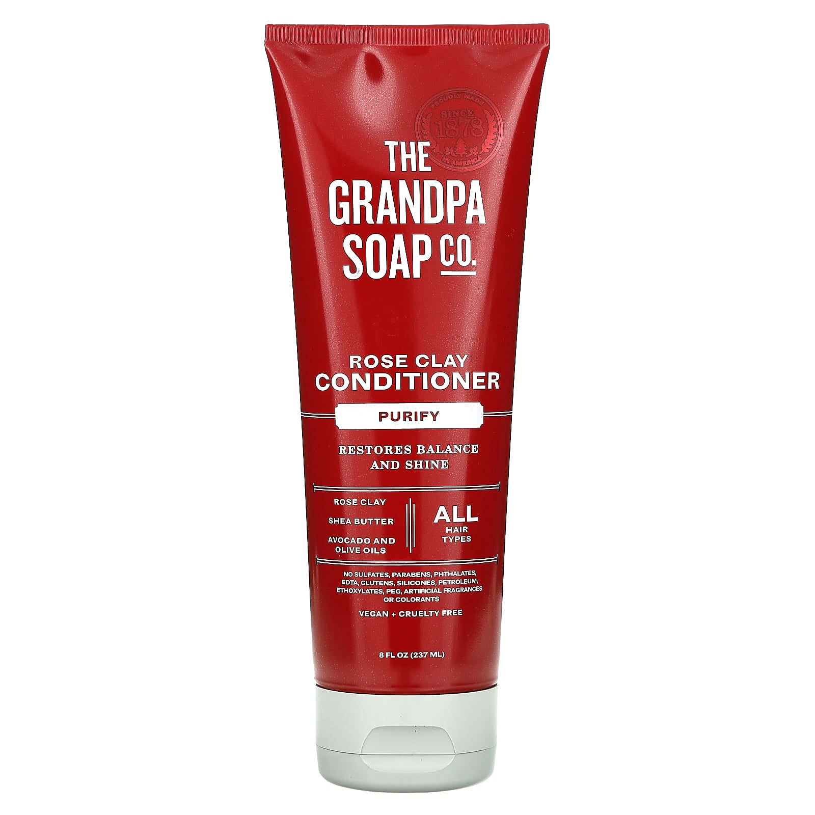 The Grandpa Soap Co., Rose Clay Conditioner, Purify, 8 fl oz (237 ml) - Image 1