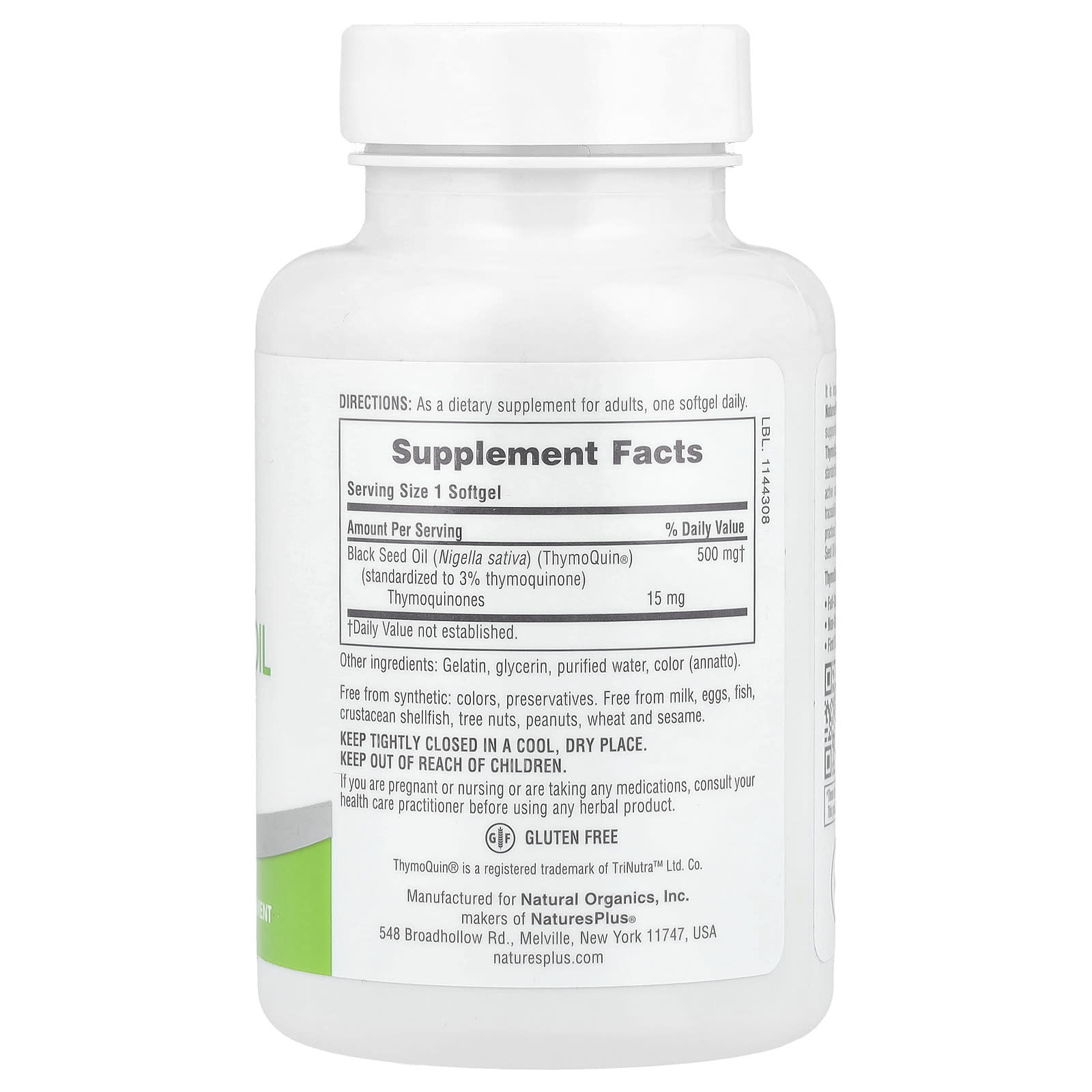NaturesPlus, Pro ThymoQuin®, Black Seed Oil 500, 60 Softgels (500 mg per Softgel) - Image 2