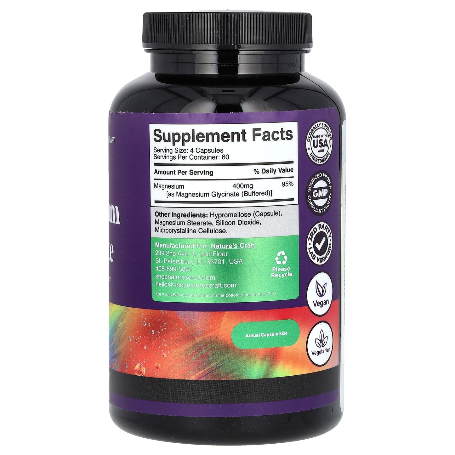 Nature's Craft, Magnesium Glycinate, 240 Capsules (100 mg per Capsule) - Image 2