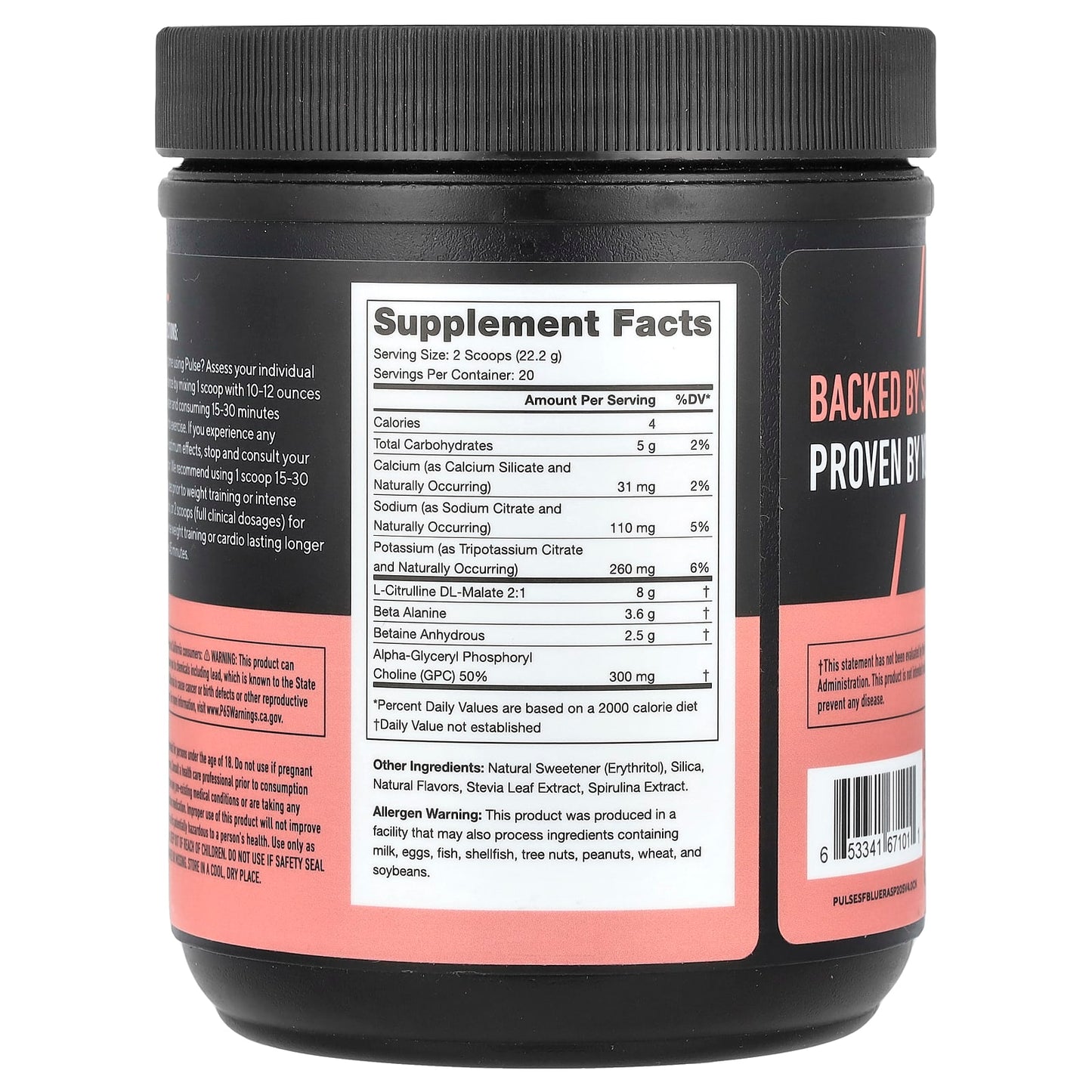 Legion Athletics, Pulse, Stim-Free Pre-Workout Drink, Blue Raspberry, 0.98 lbs (444 g) - Image 2