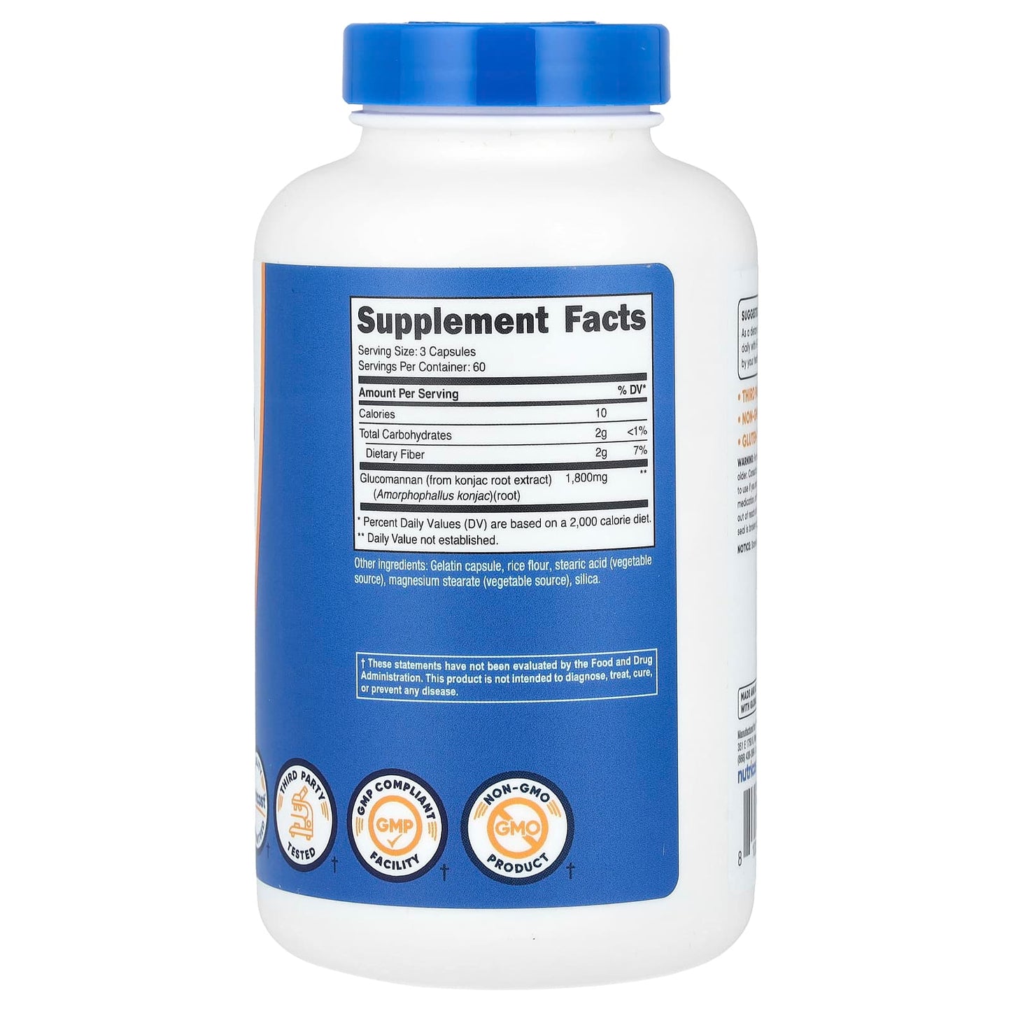 Nutricost, Glucomannan Konjac Root Extract, 180 Capsules (600 mg per Capsule) - Image 2