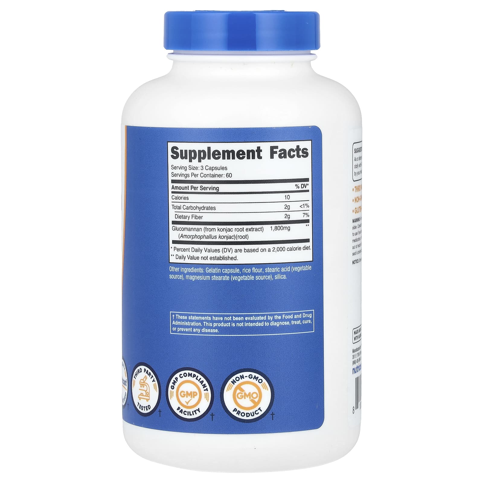 Nutricost, Glucomannan Konjac Root Extract, 180 Capsules (600 mg per Capsule) - Image 2