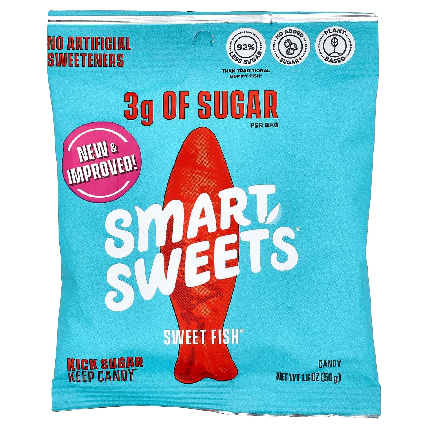 SmartSweets, Sweet Fish® Candy, Berry, 1.8 oz (50 g) - Image 1