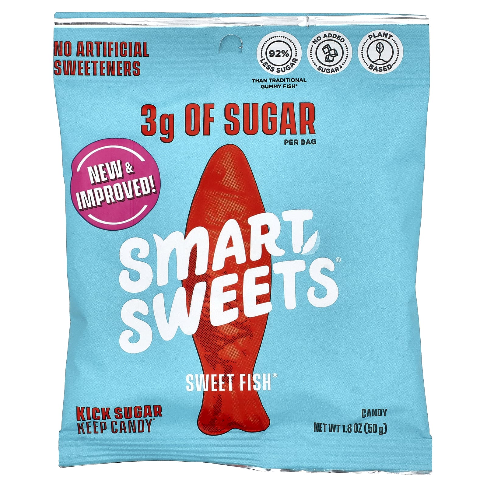 SmartSweets, Sweet Fish® Candy, Berry, 1.8 oz (50 g) - Image 1