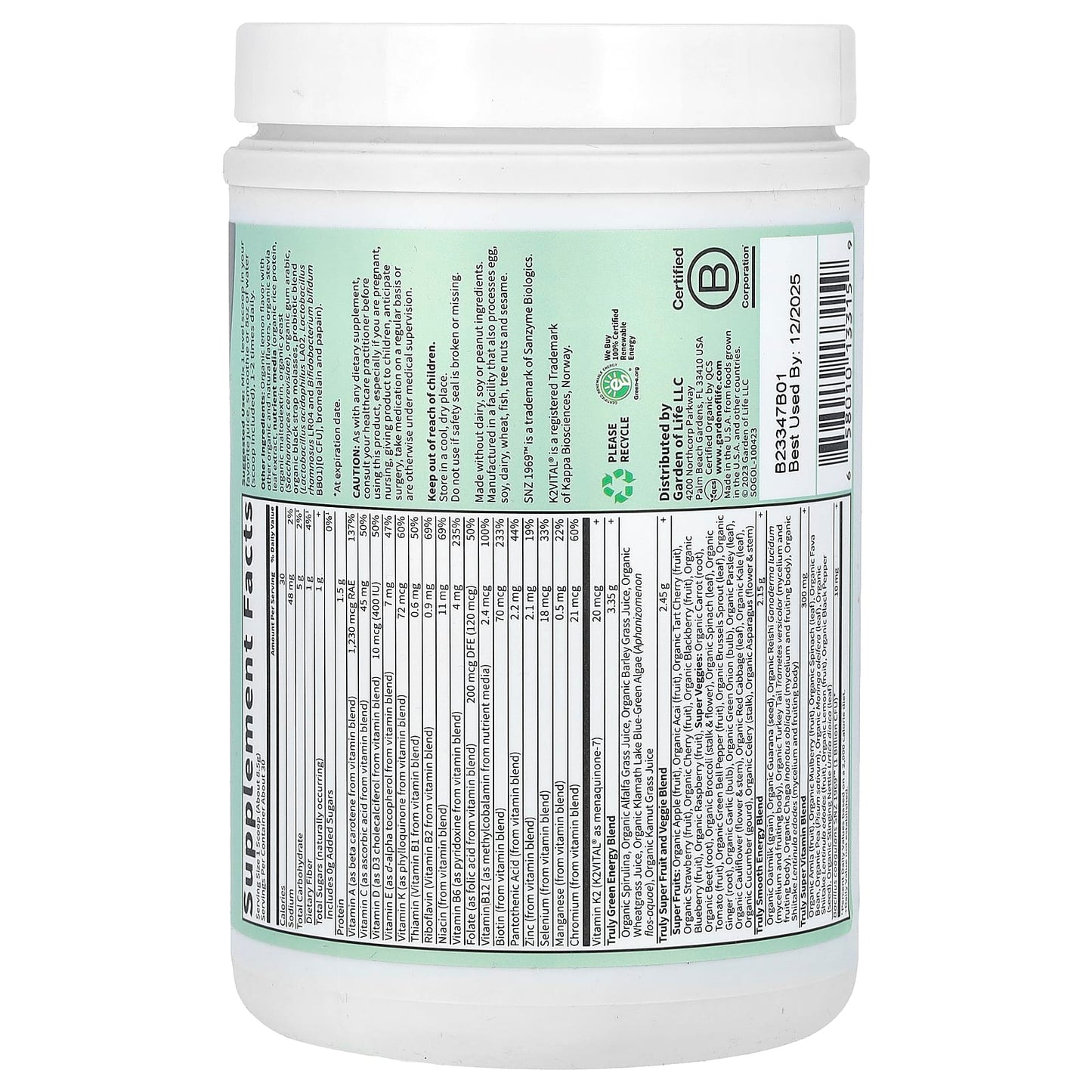 Garden of Life Organic Greens and Superfoods Supplement - Image 2