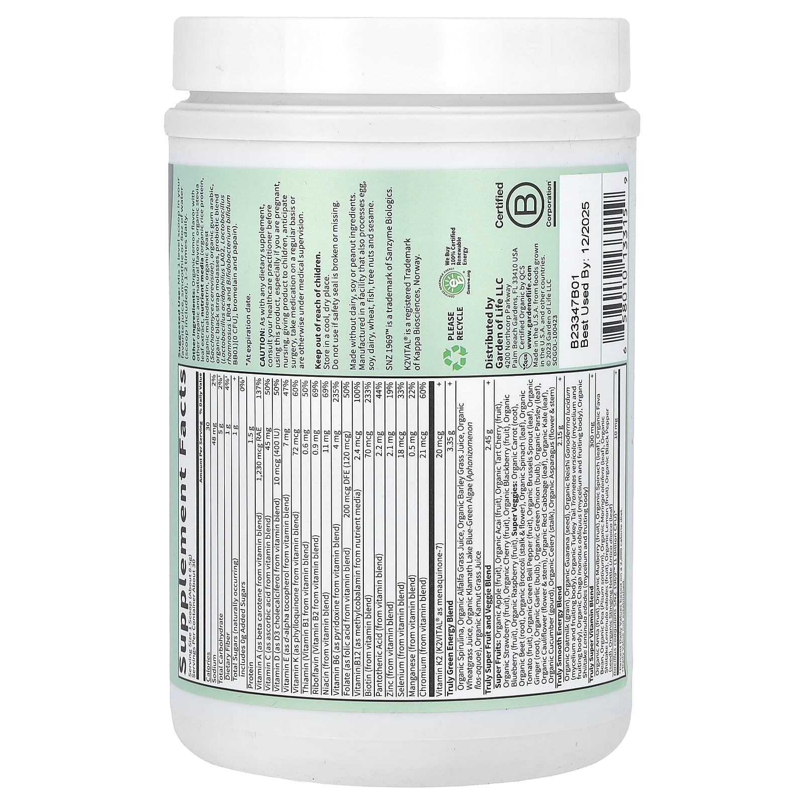 Garden of Life Organic Greens and Superfoods Supplement - Image 2