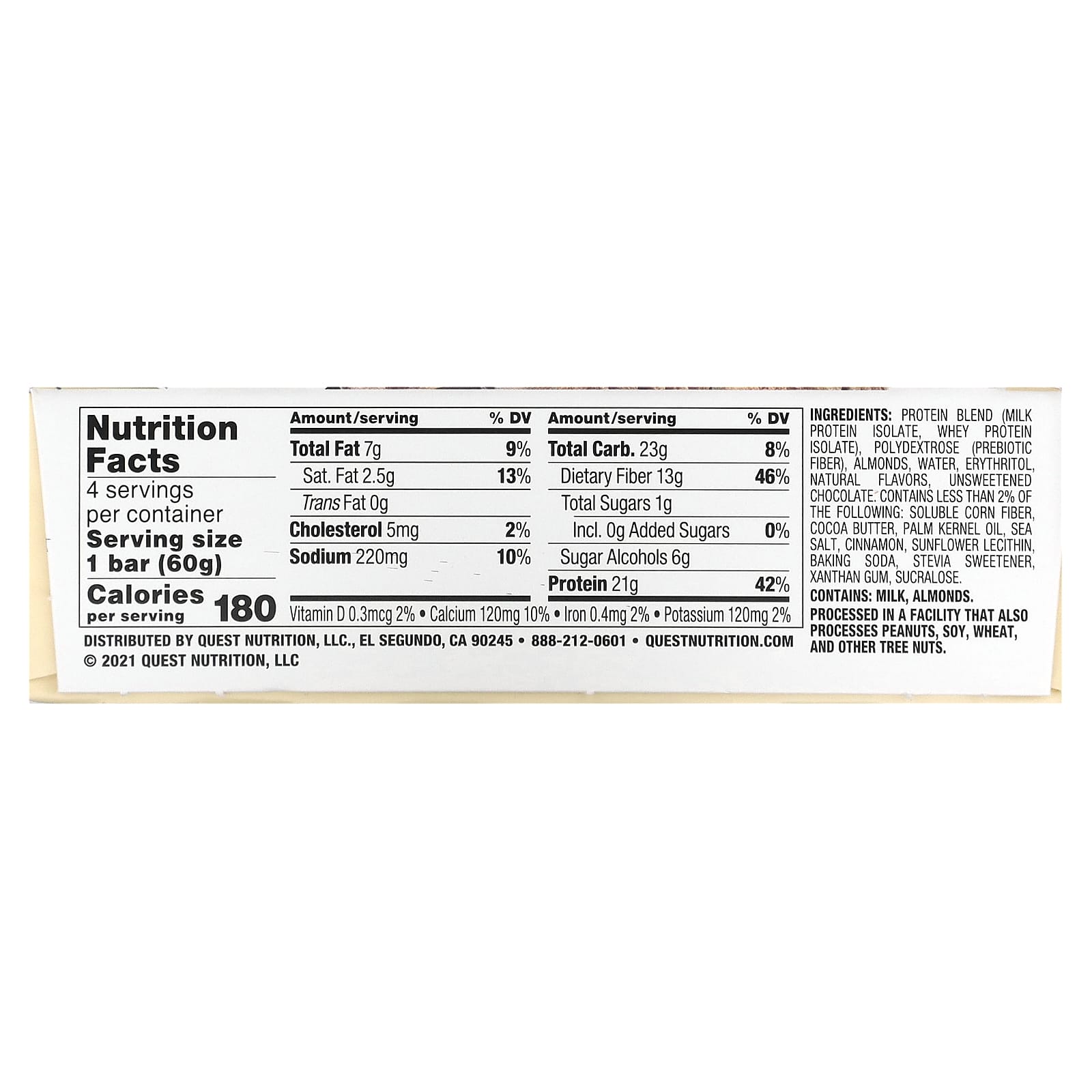 Quest Nutrition, Protein Bar, S'Mores, 4 Bars, 2.12 oz (60 g) Each - Image 2