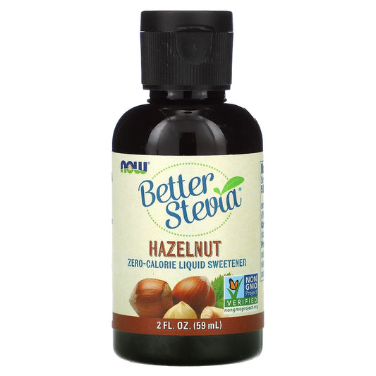 NOW Foods, Better Stevia, Zero-Calorie Liquid Sweetener, Hazelnut, 2 fl oz (59 ml) - Image 1