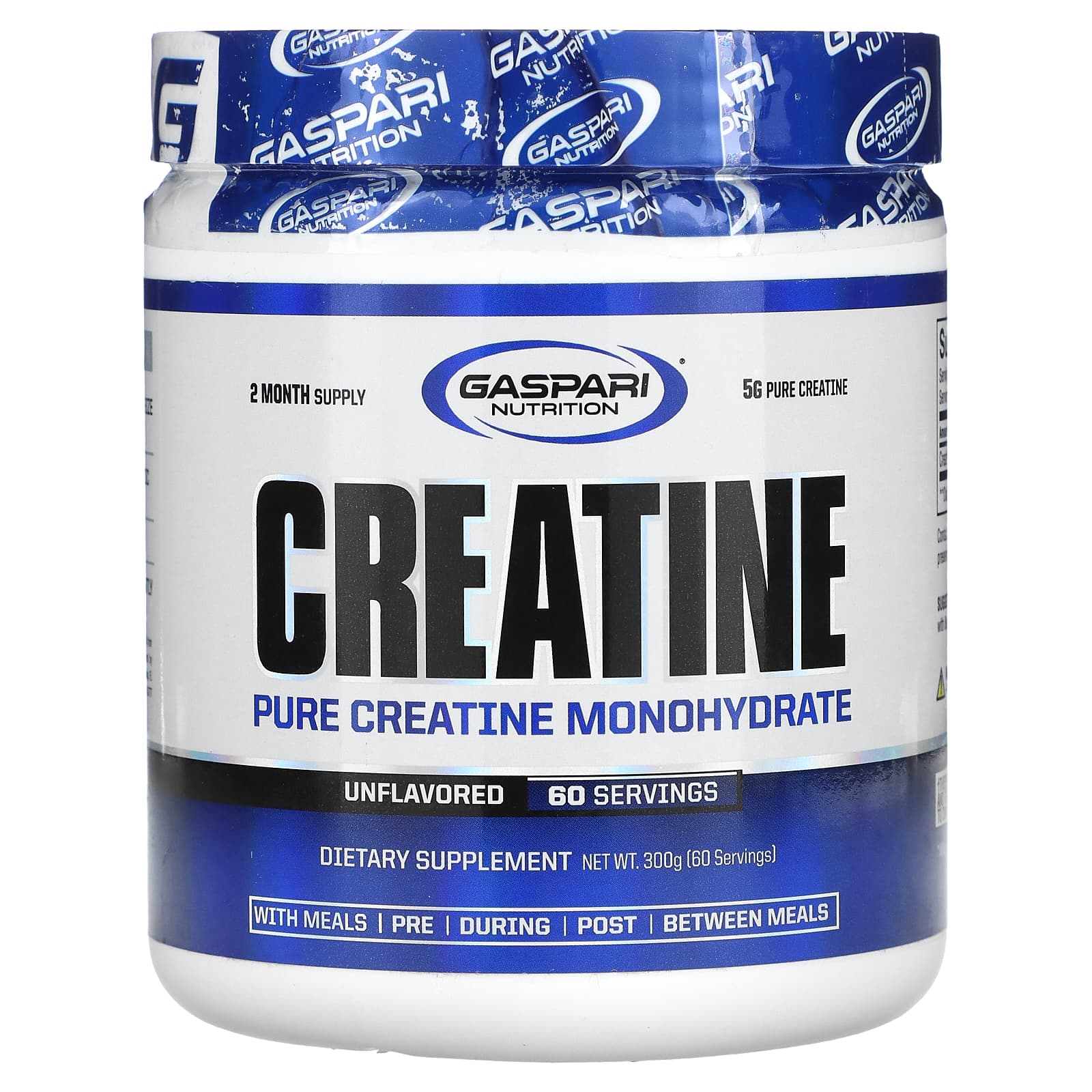 Unflavored Creatine Monohydrate by Gaspari Nutrition, 300g - Image 1
