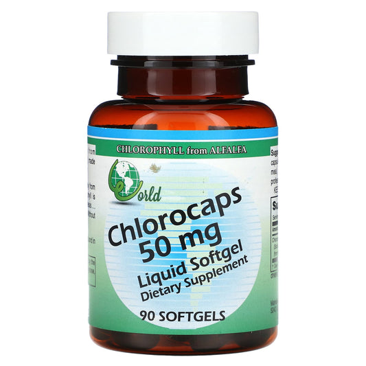 World Organic, Chlorocaps, 50 mg, 90 Softgels - Image 1