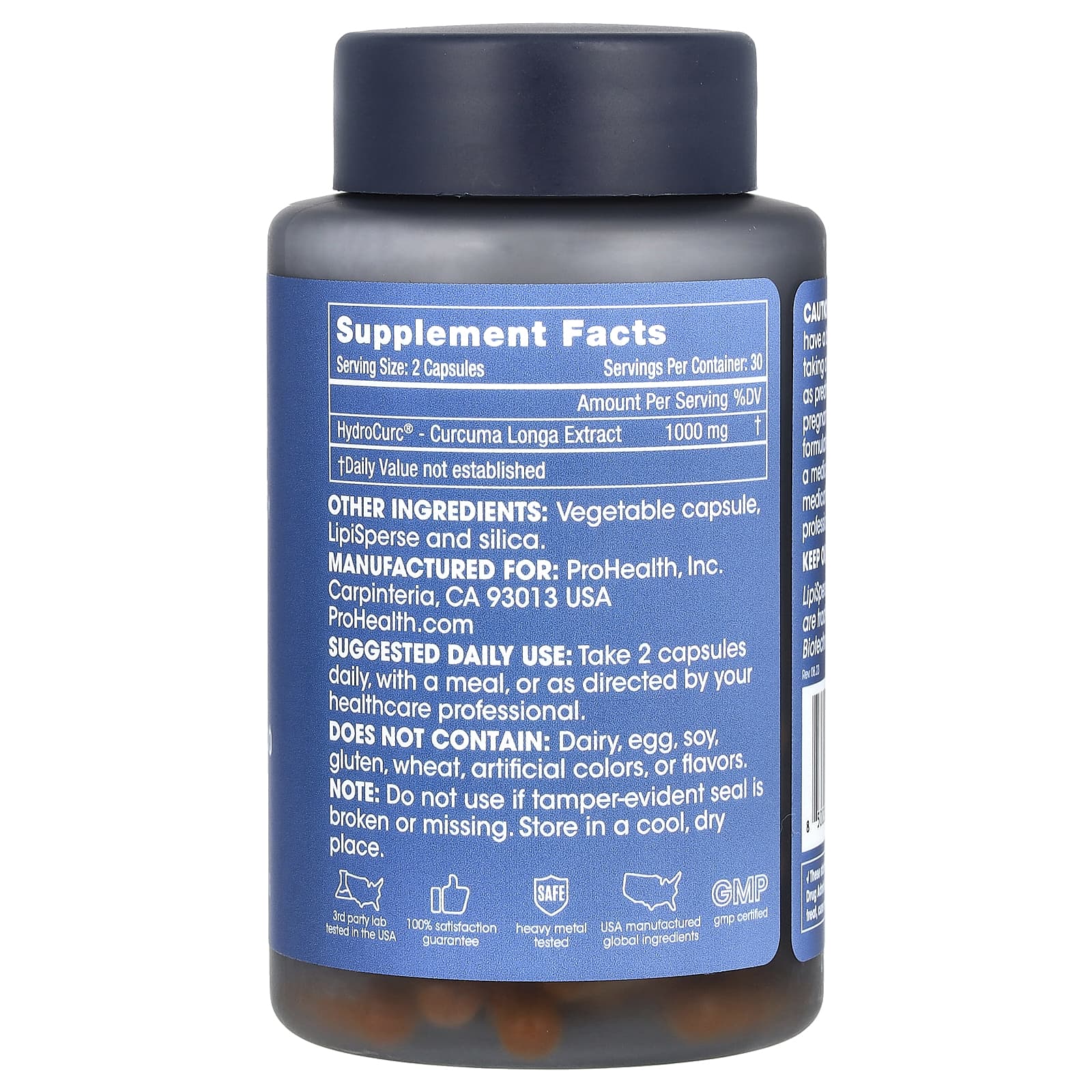 ProHealth Longevity, Hydrocurc® 1000, 60 Capsules (500 mg Per Capsule) - Image 2
