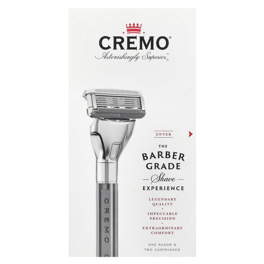 Cremo Barber Grade Razor, Close Shave with 3-Blade Comfort & Pull-Back Trimmer - Image 1