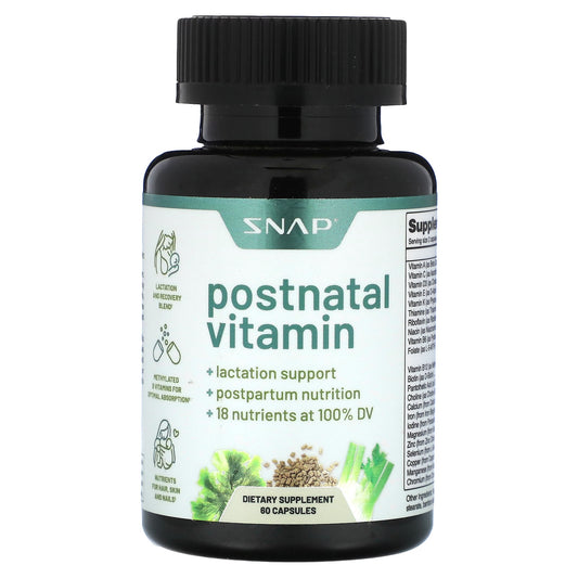 Snap Supplements, Postnatal Vitamin, 60 Capsules - Image 1