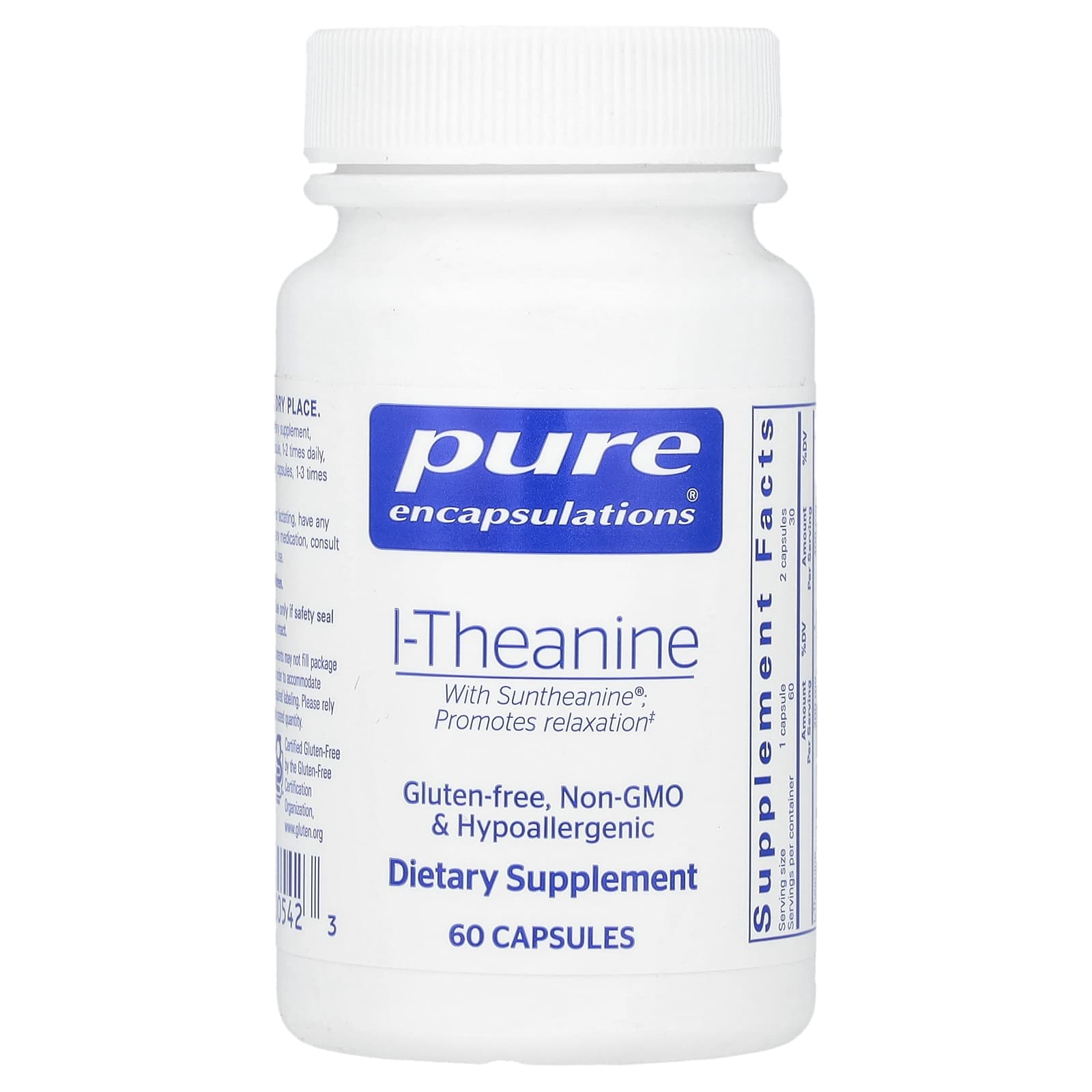 Pure Encapsulations, l-Theanine, 60 Capsules - Image 1