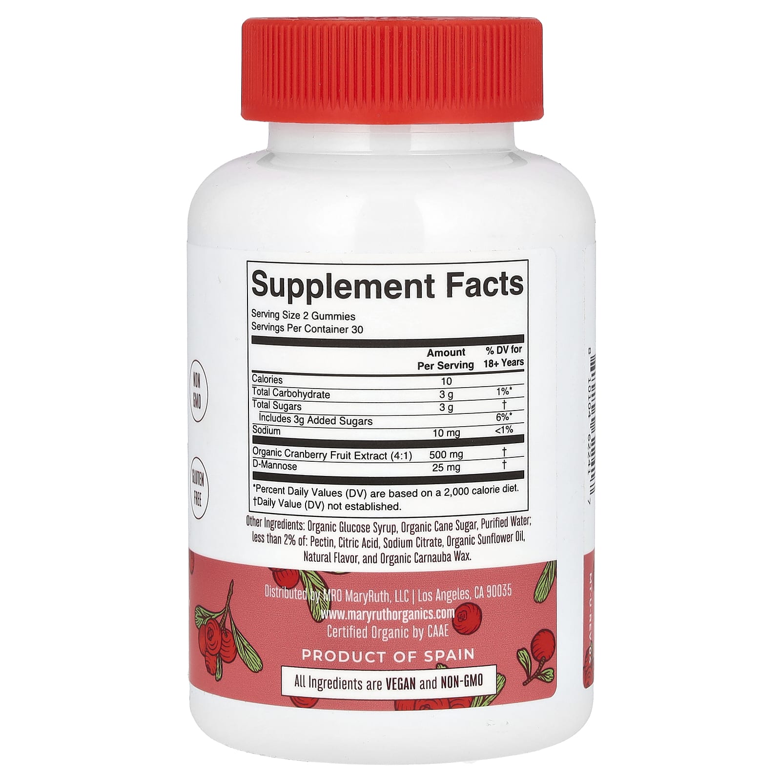MaryRuth's, Organic Cranberry Gummies with D-Mannose, 60 Gummies - Image 2