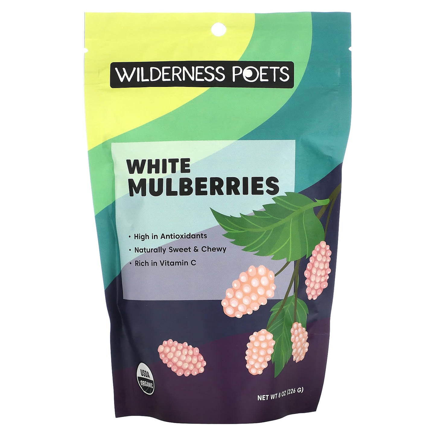 Wilderness Poets, Organic White Mulberries, 8 oz (226 g) - Image 1