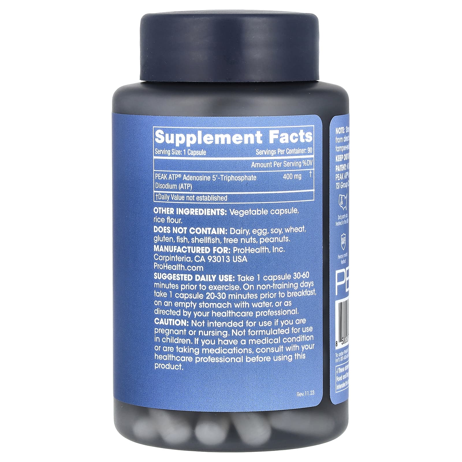 ProHealth Longevity, Longevity ATP, 400 mg, 90 Capsules - Image 2