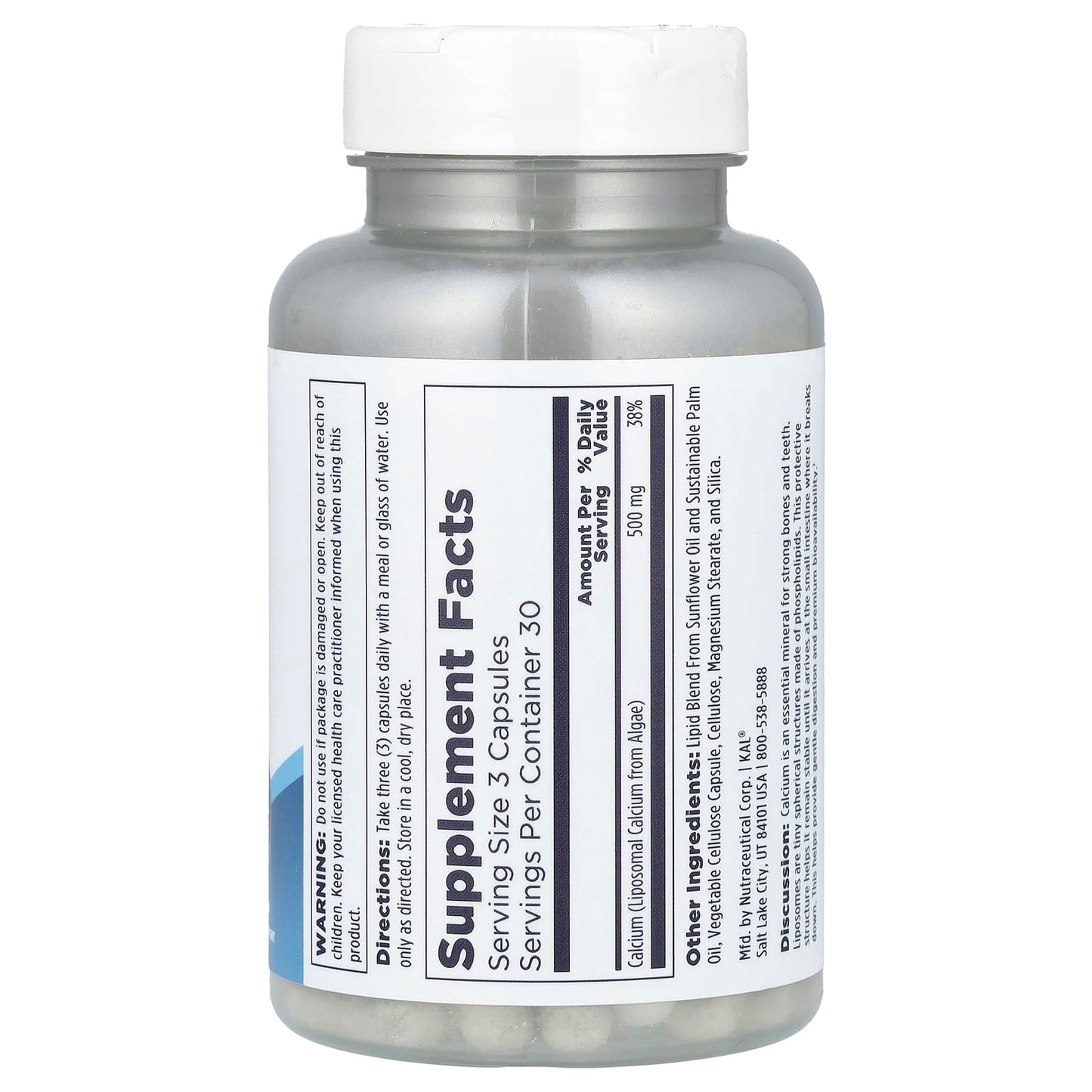 KAL, Liposomal Calcium, 90 VegCaps (166.6 mg per Capsule) - Image 2