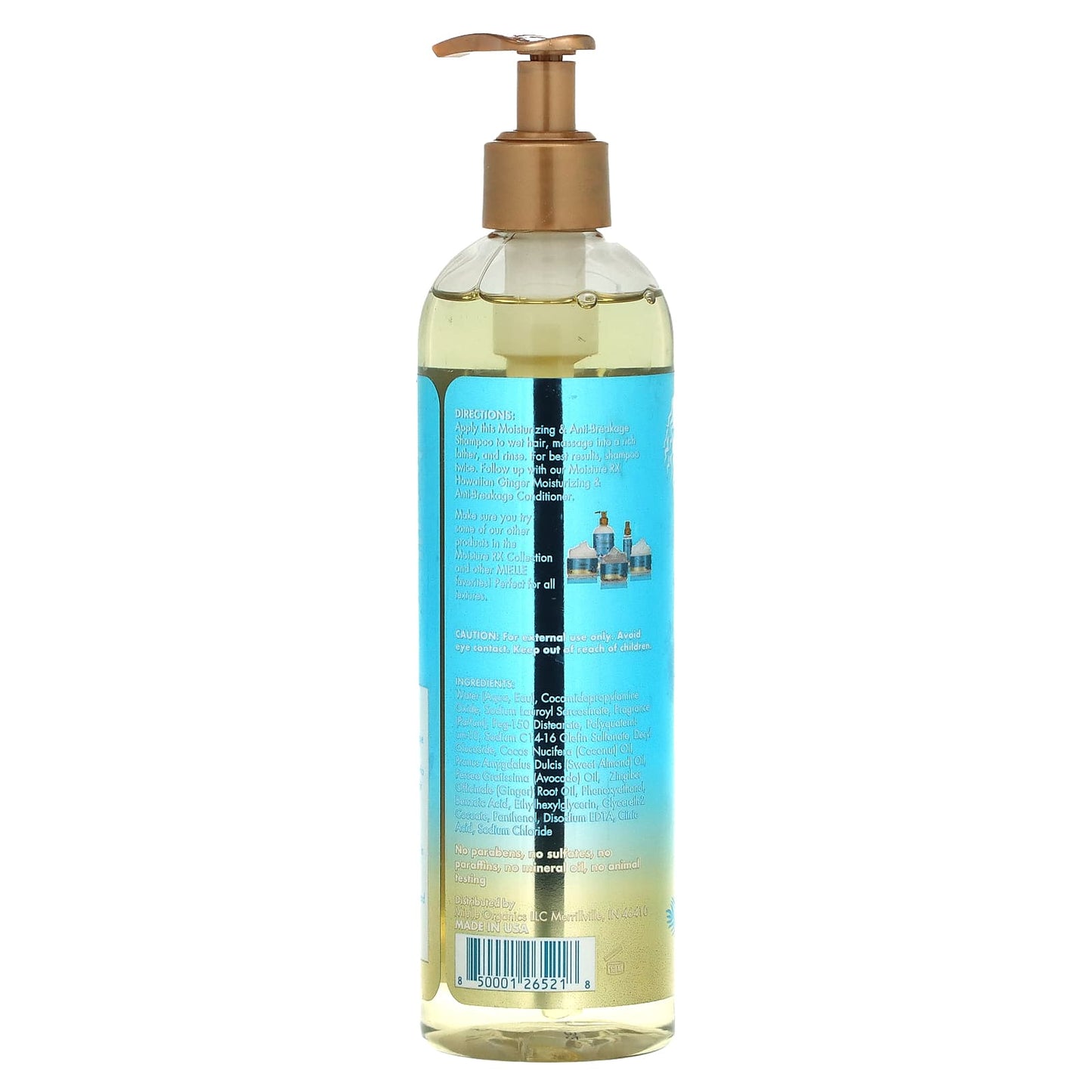 Mielle, Moisture RX, Moisturizing And Anti-Breakage Shampoo, Hawaiian Ginger, 12 fl oz (355 ml) - Image 2