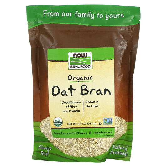 NOW Foods, Real Food, Organic Oat Bran, 14 oz (397 g) - Image 1