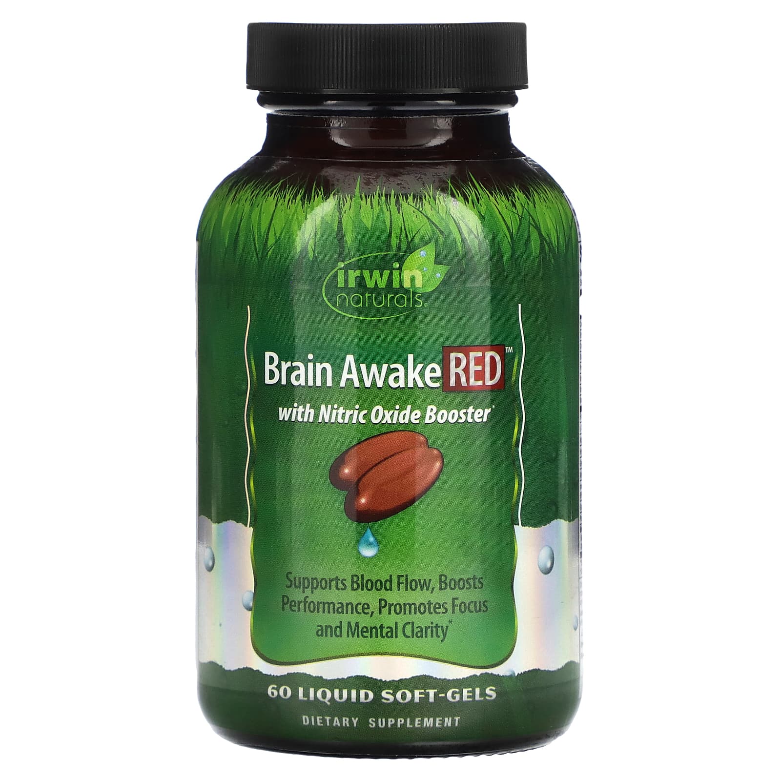 Boost Brain Performance with Irwin Naturals Brain Awake Red Liquid Soft-Gels - Image 1