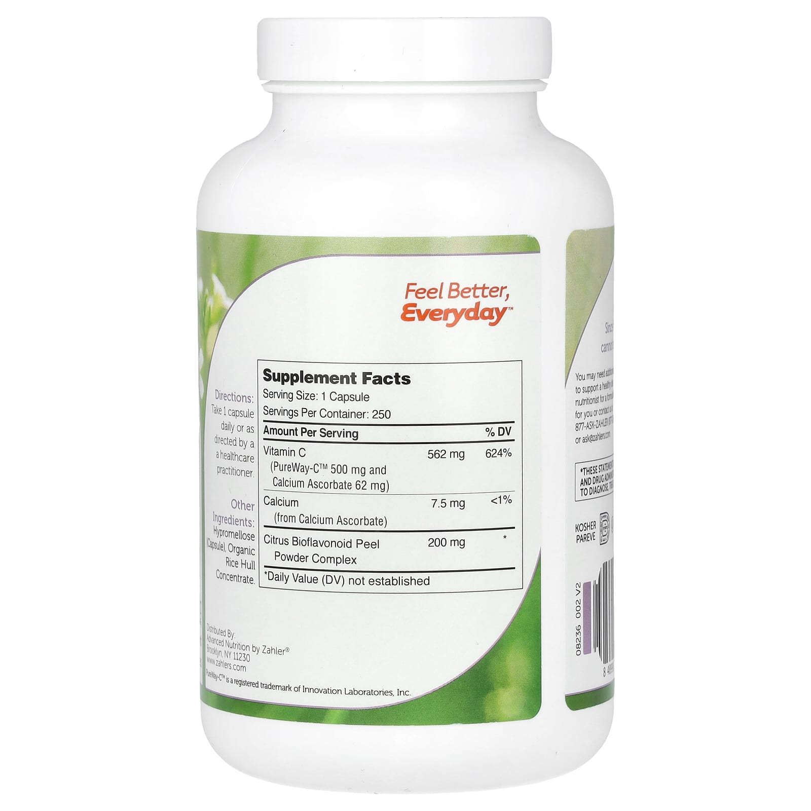 Zahler, PureWay-C, 500 mg, 250 Capsules - Image 2