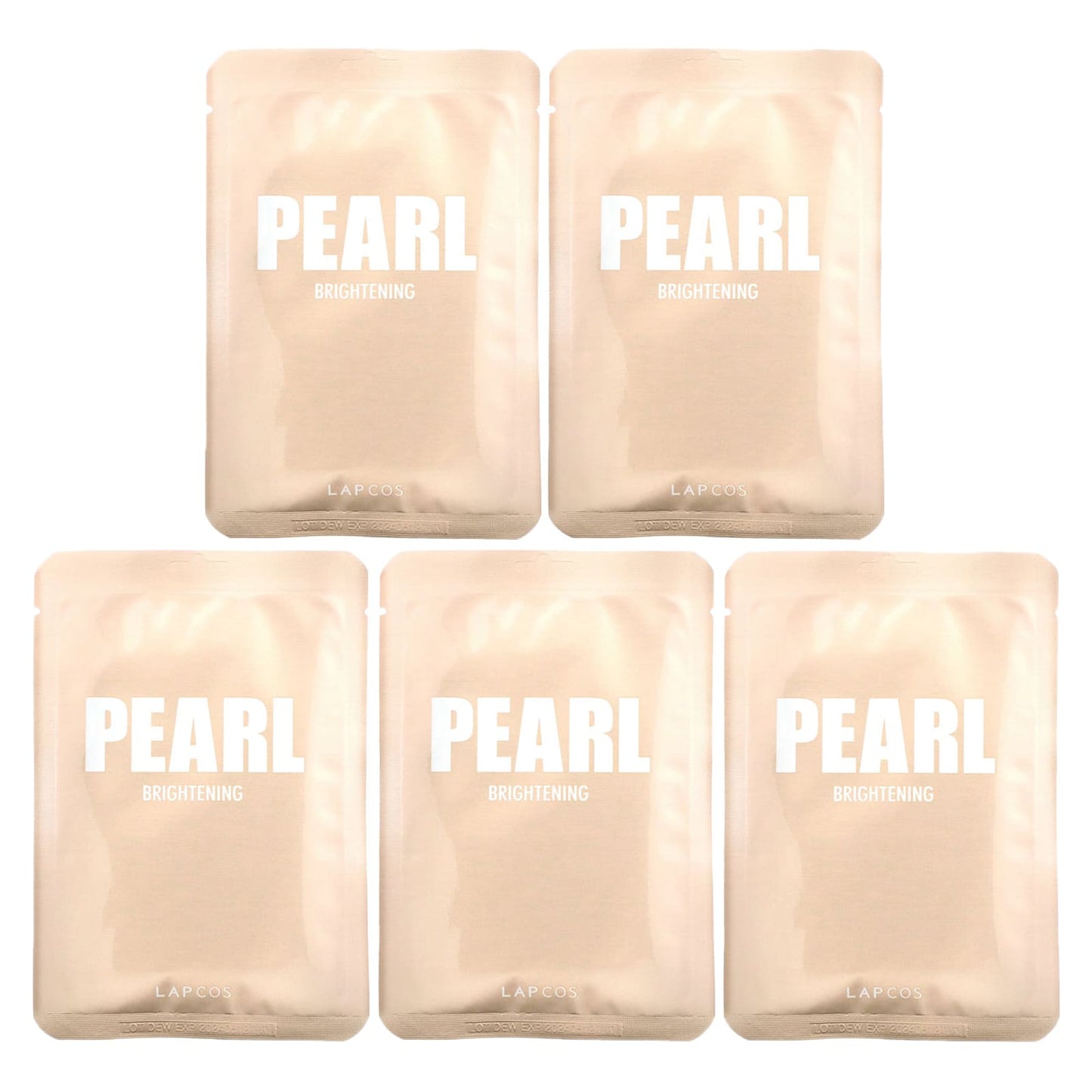 Lapcos, Pearl Beauty Sheet Mask Set, Brightening, 5 Sheets, 0.81 fl oz (24 ml) Each - Image 1