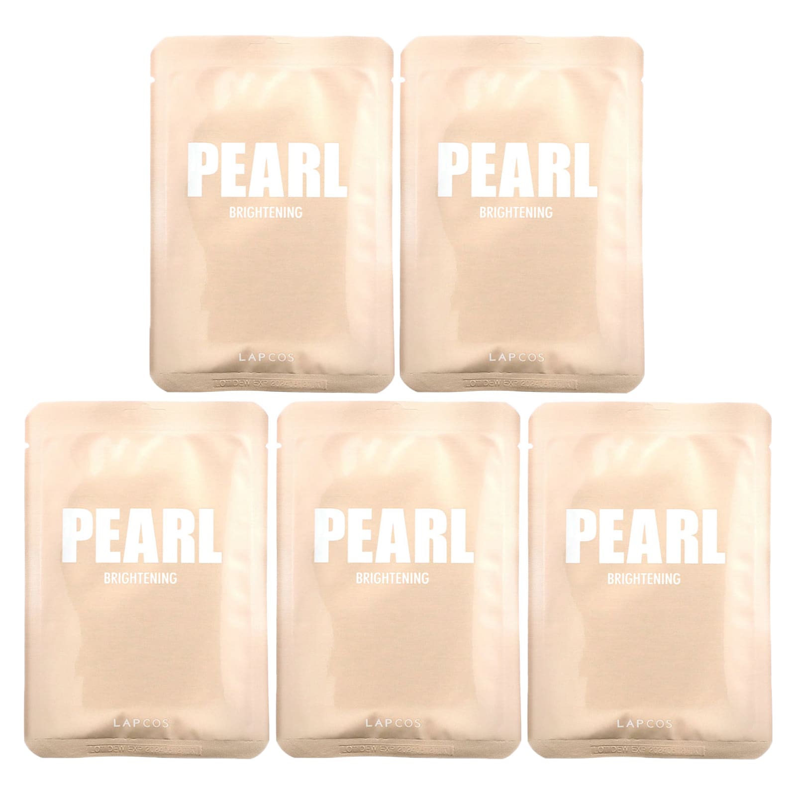 Lapcos, Pearl Beauty Sheet Mask Set, Brightening, 5 Sheets, 0.81 fl oz (24 ml) Each - Image 1