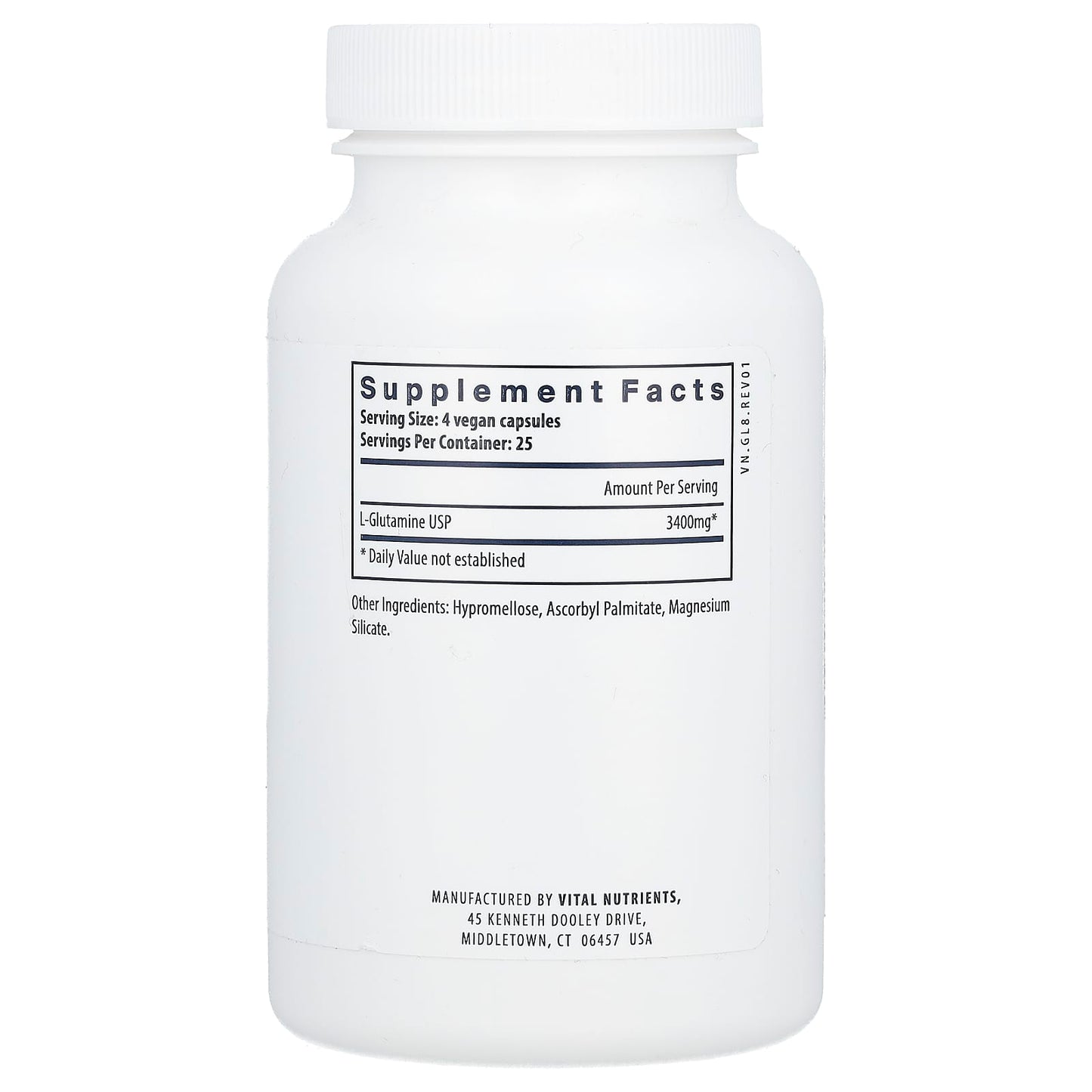 Vital Nutrients, Glutamine, 100 Vegan Capsules (850 mg Per Capsule) - Image 2