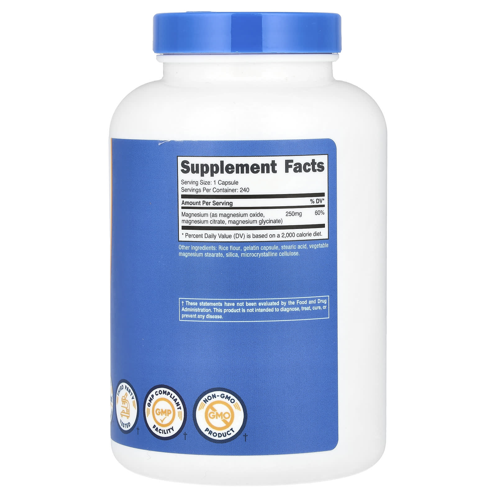Nutricost, Magnesium Complex, Regular-Strength, 250 mg, 240 Capsules - Image 2