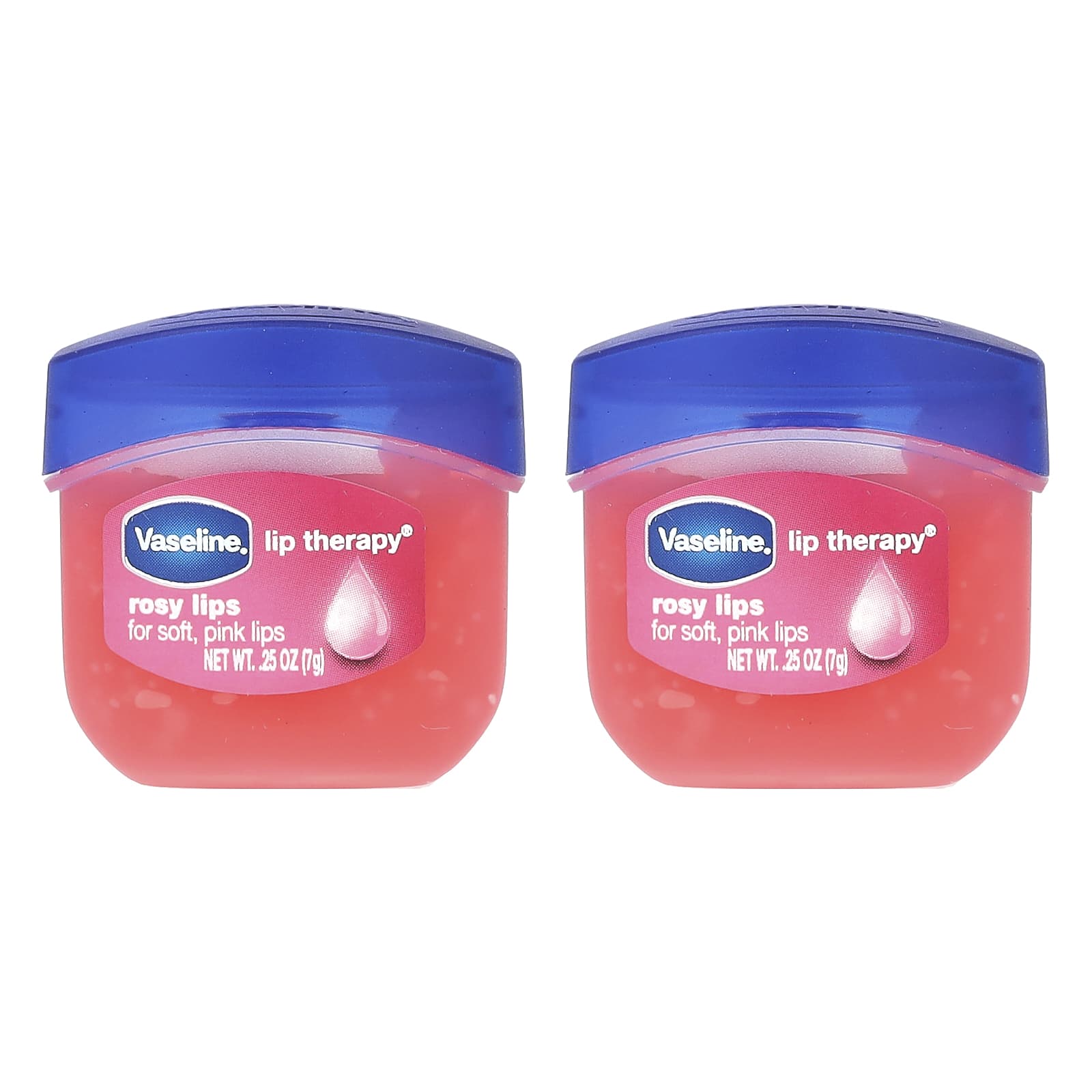 Vaseline, Lip Therapy®, Rosy Lips, 2 Pack, 0.25 oz (7 g) Each - Image 1