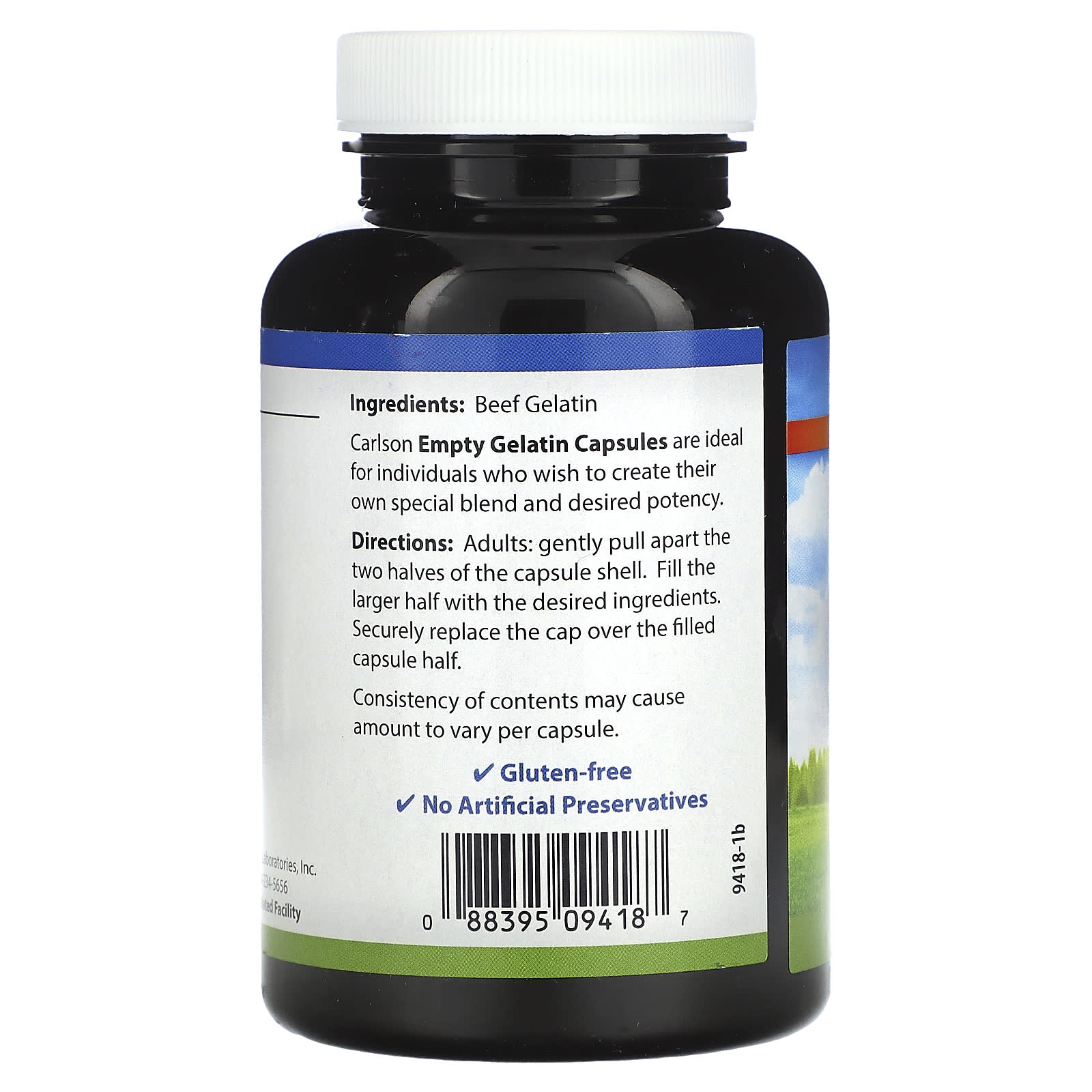 Carlson Gluten-Free Gelatin Capsules for Custom Blends, 200 Count - Image 2