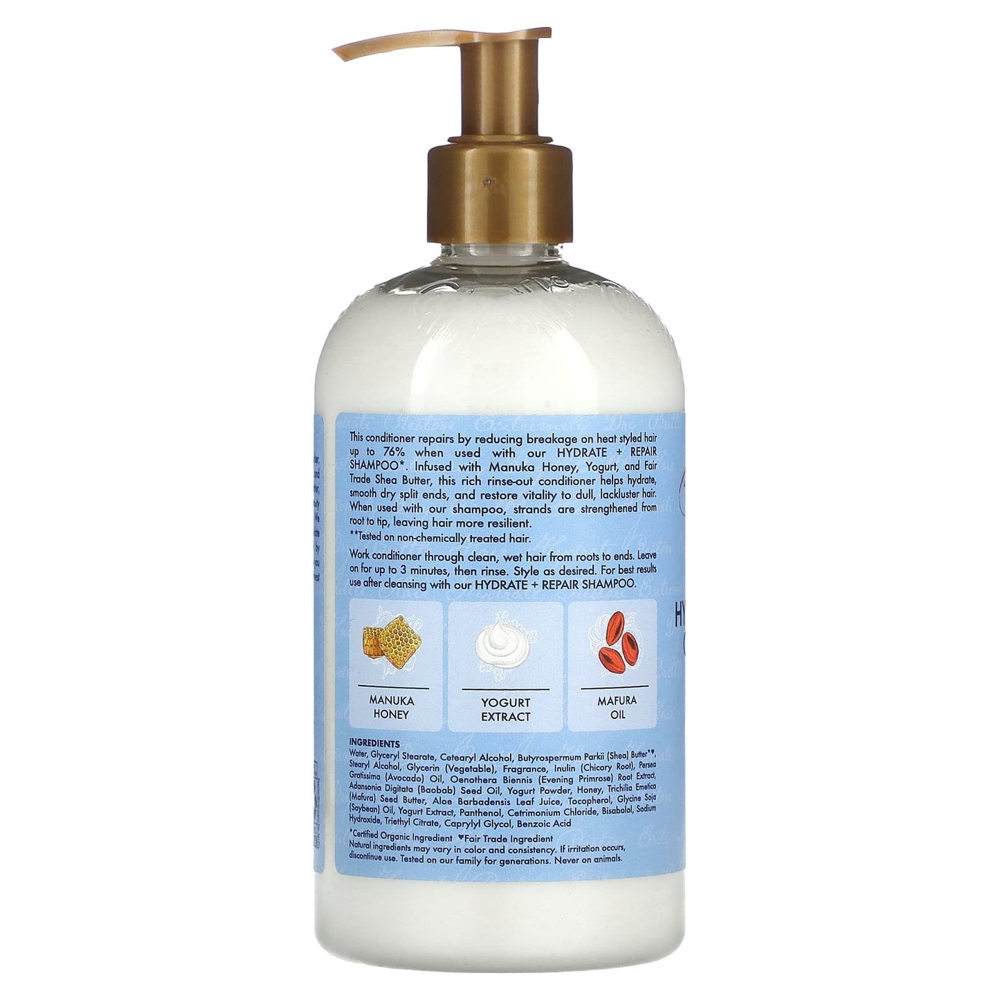 SheaMoisture, Manuka Honey & Yogurt, Hydrate + Repair Conditioner, 13 fl oz (384 ml) - Image 2