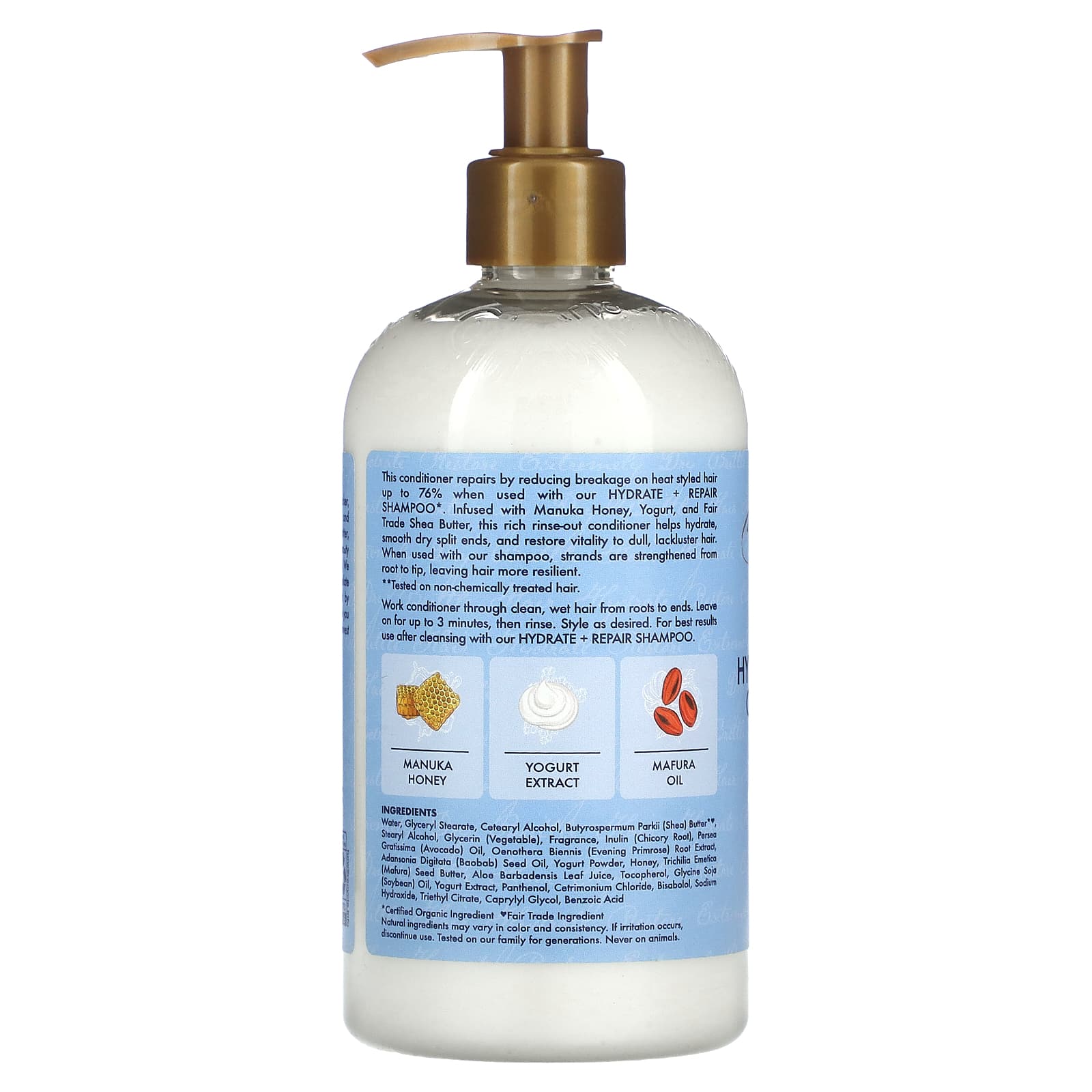 SheaMoisture, Manuka Honey & Yogurt, Hydrate + Repair Conditioner, 13 fl oz (384 ml) - Image 2