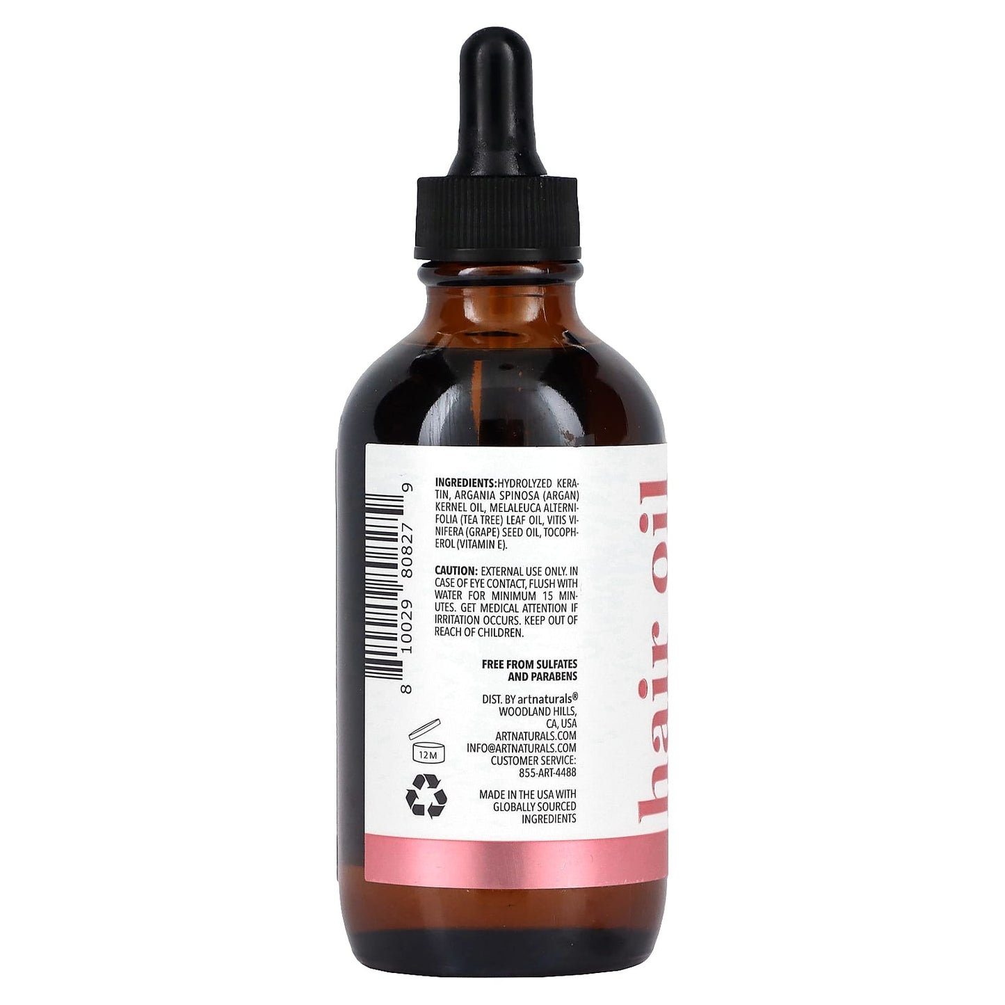 Nourish Your Locks with artnaturals Keratin Hair Oil, 4 fl oz - Image 2