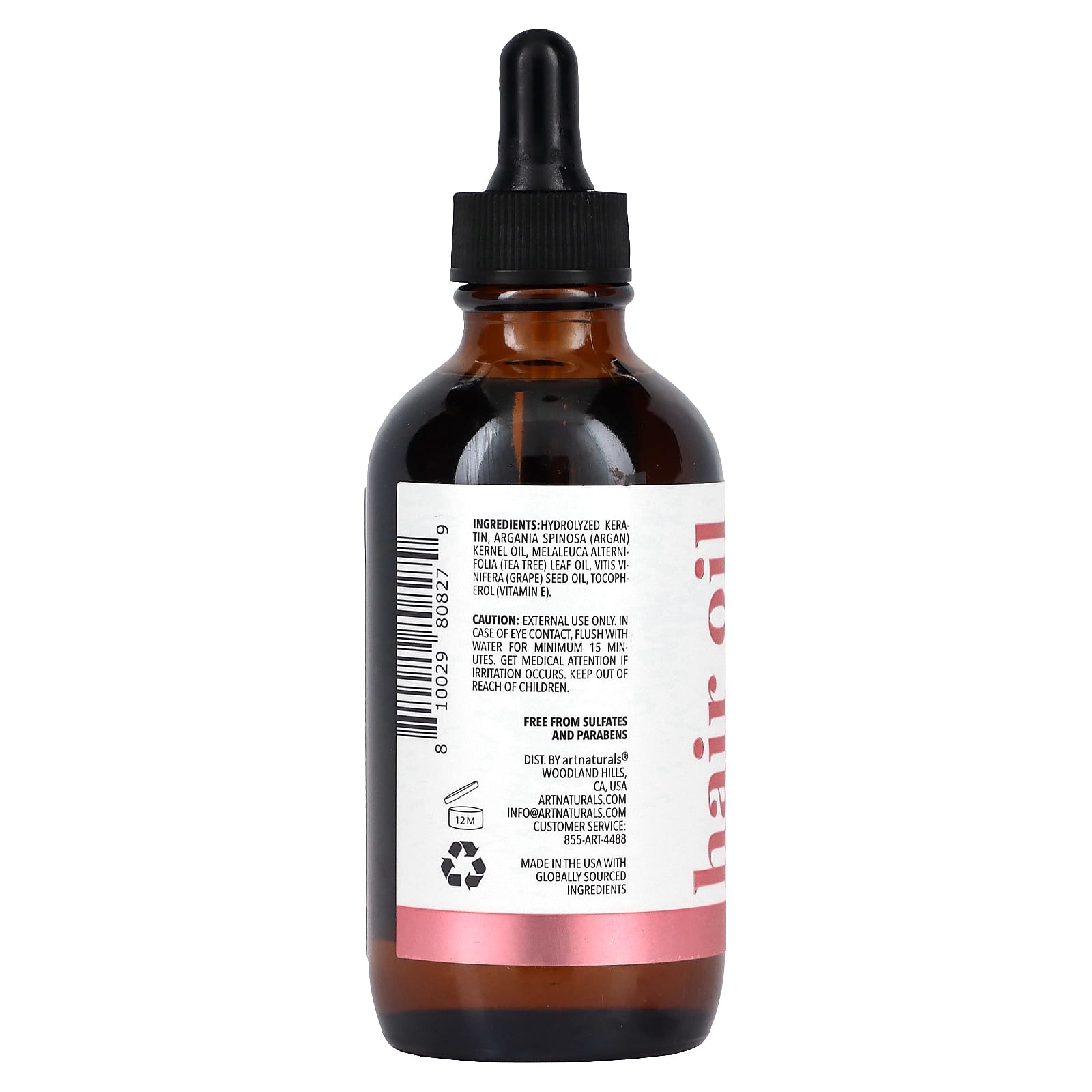 Nourish Your Locks with artnaturals Keratin Hair Oil, 4 fl oz - Image 2