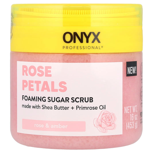 Onyx Professional, Rose Petals, Foaming Sugar Scrub, Rose & Amber, 16 oz (453 g) - Image 1