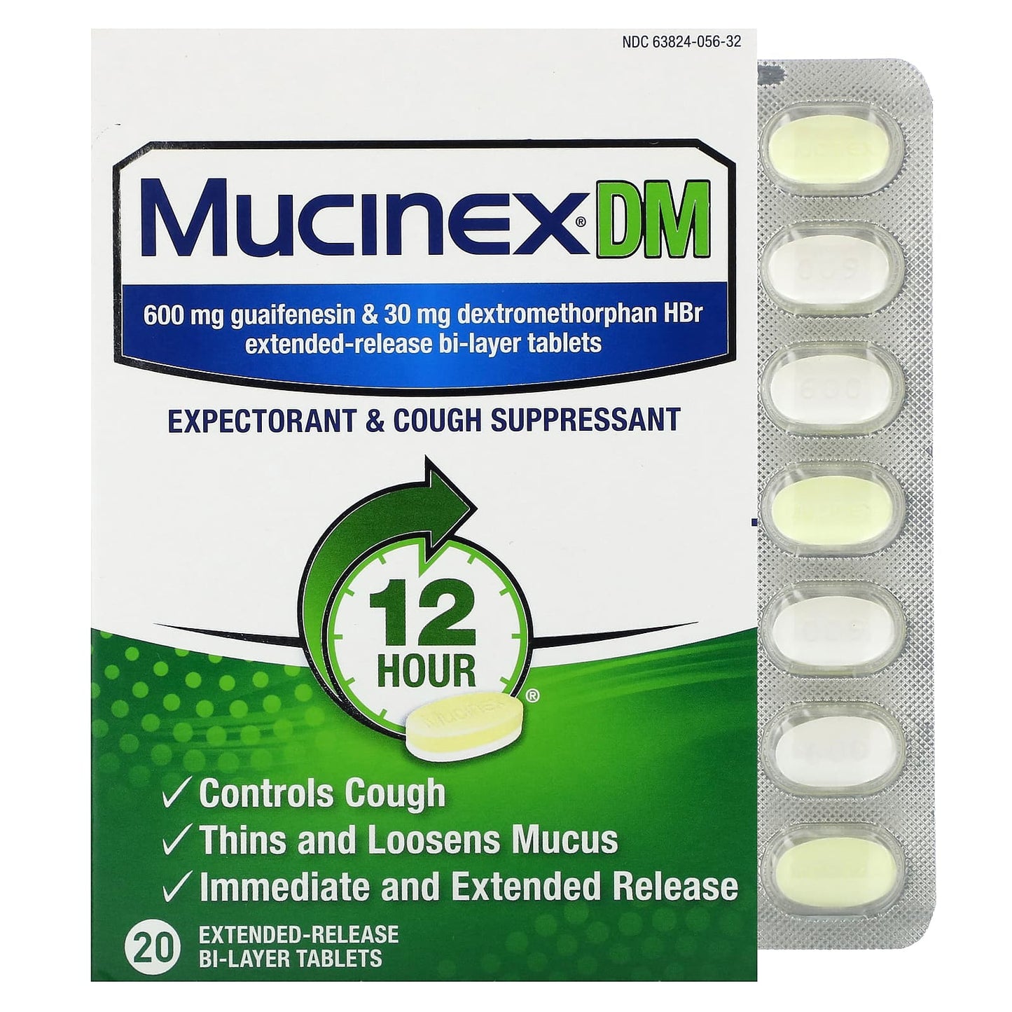 Mucinex DM, 20 Extended-Release Bi-Layer Tablets - Image 1