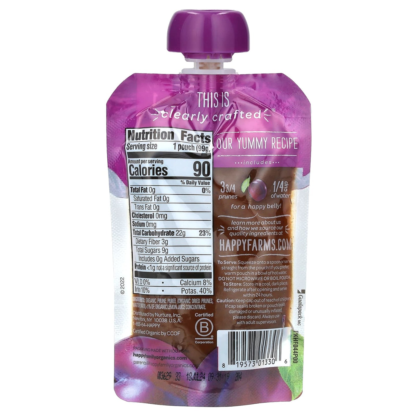 Organic Baby Food, Stage 1 Prune Pouches, Happy Family Organics - Image 2