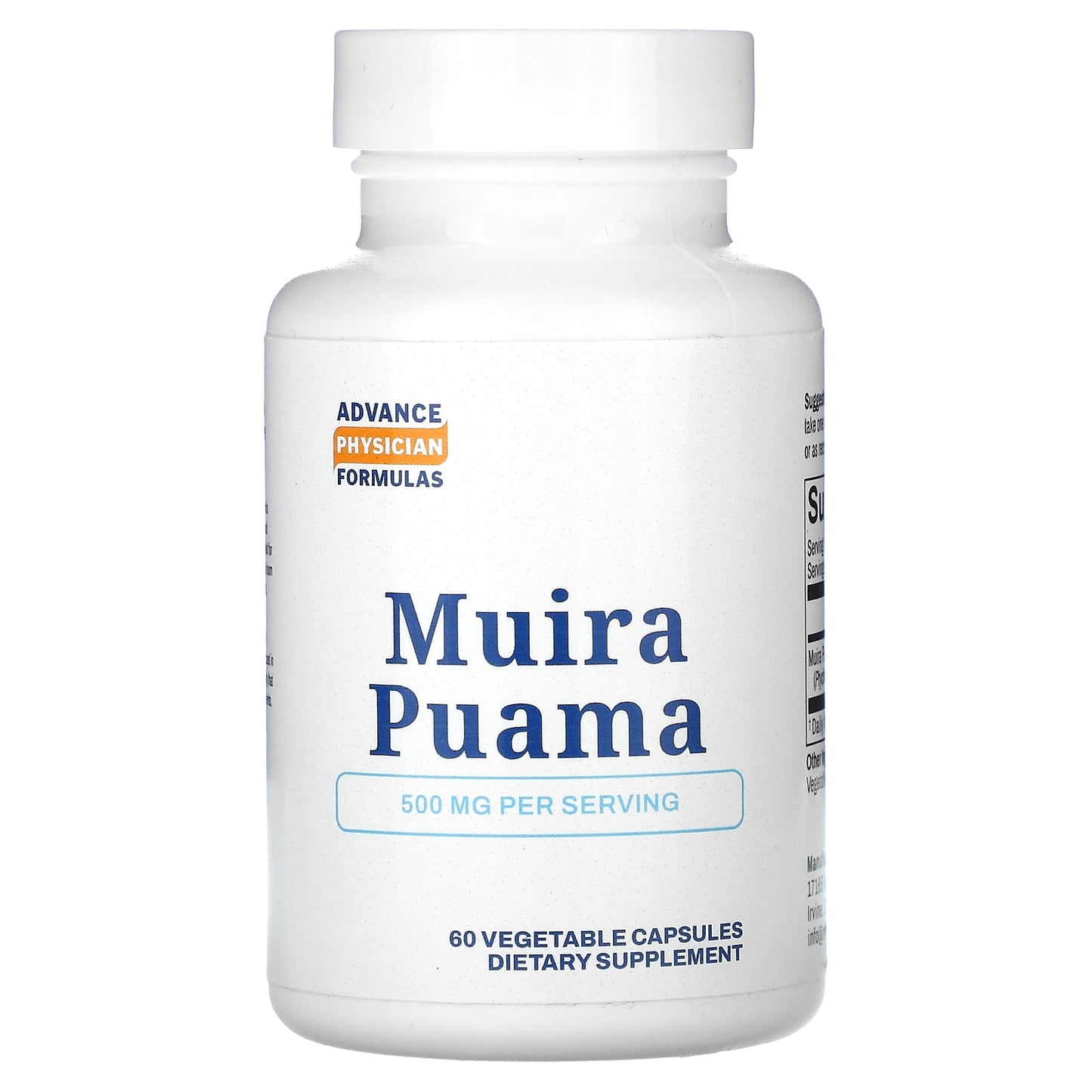 Muira Puama 500mg Capsules by Advance Physician Formulas - 60 Count - Image 1