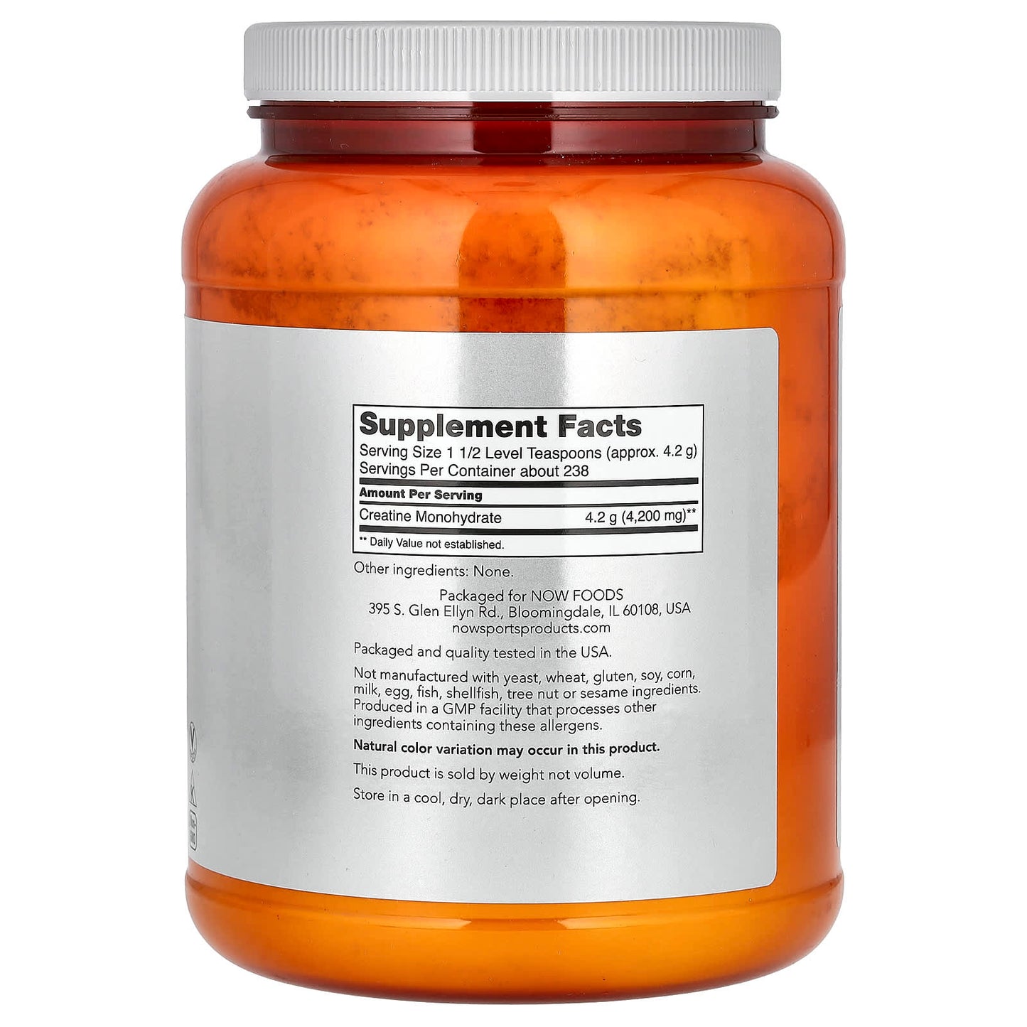 NOW Foods, Sports, Micronized Creatine Monohydrate, 2.2 lbs (1 kg) - Image 2