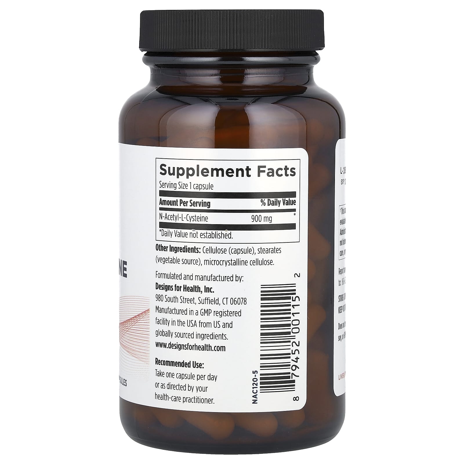 N-Acetyl-L-Cysteine (NAC) 120 Capsules for Liver Detox & Antioxidant Support - Image 2