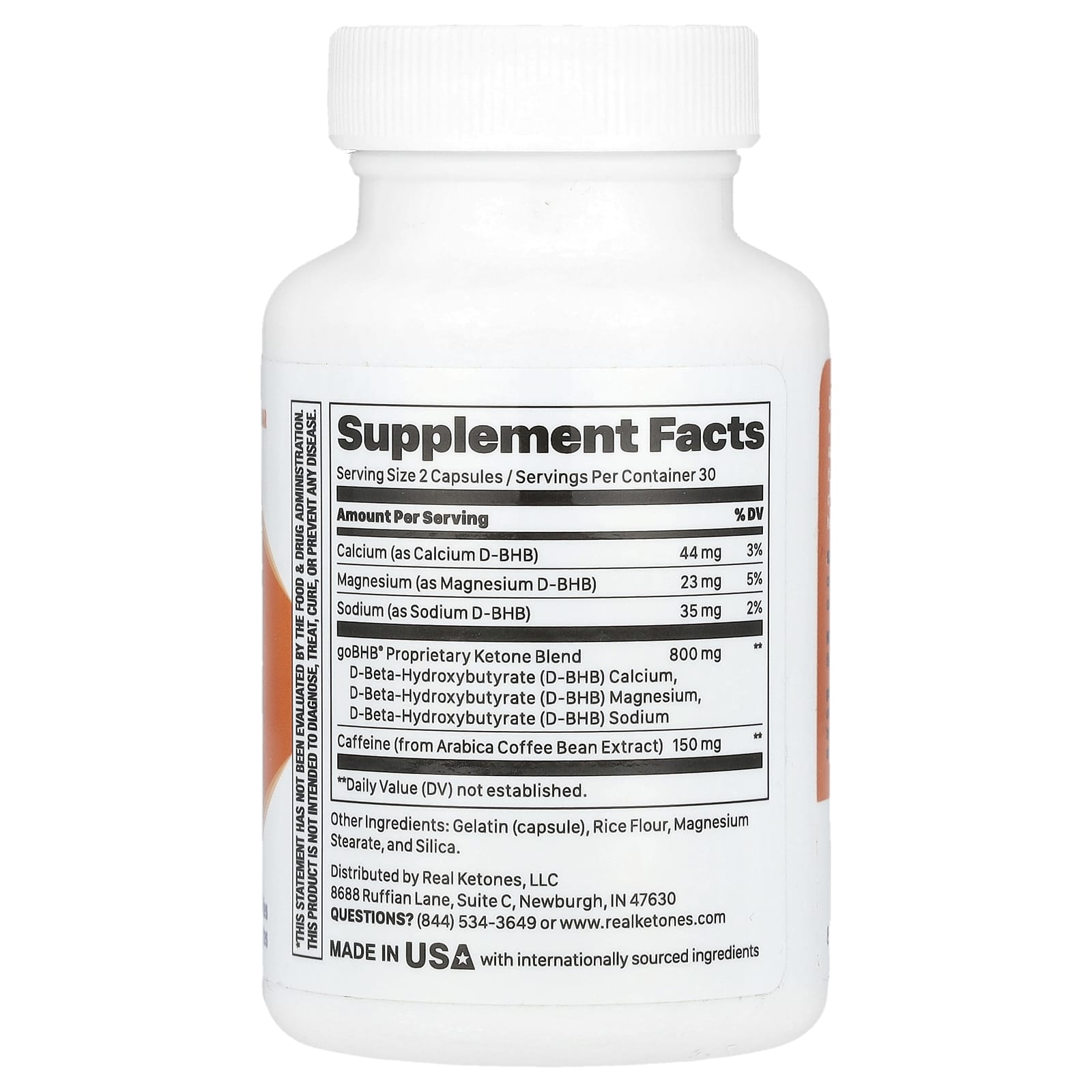 Real Ketones, Ketone Charged, goBHB Plus Caffeine, 60 Capsules