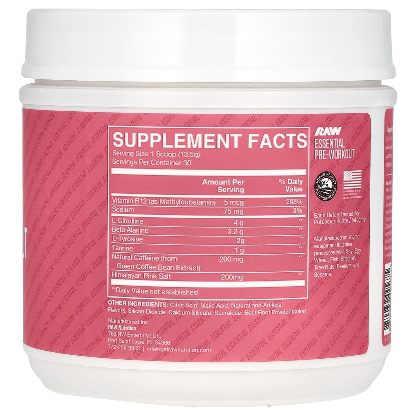 Raw Nutrition, Bum, Essential Pre-Workout, Sour Watermelon, 14.29 oz (405 g) - Image 2